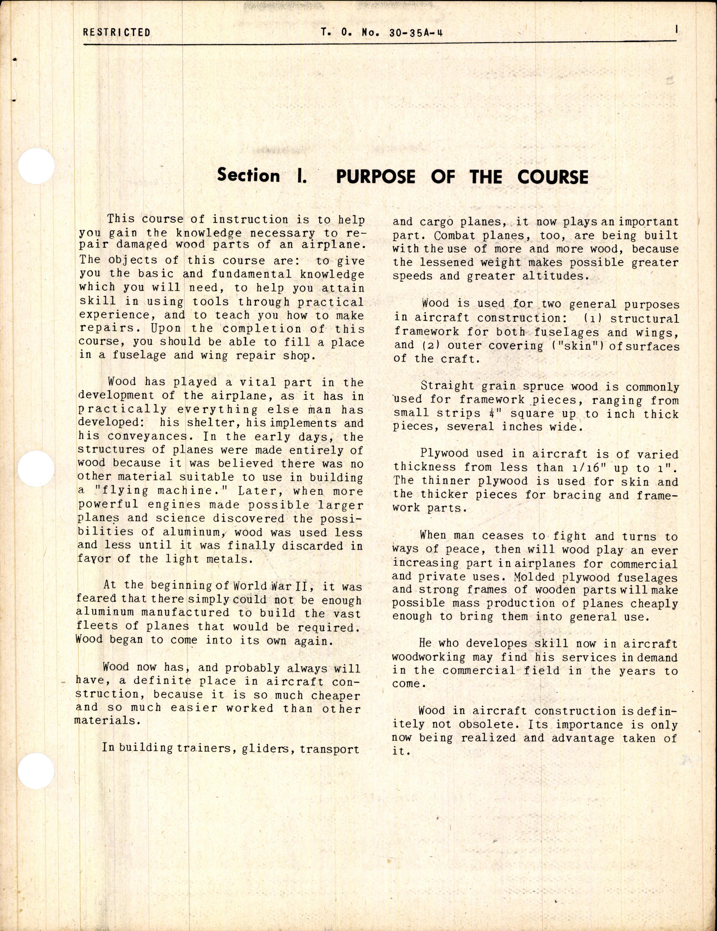 Sample page 5 from AirCorps Library document: Aircraft Woodworker Training Guide
