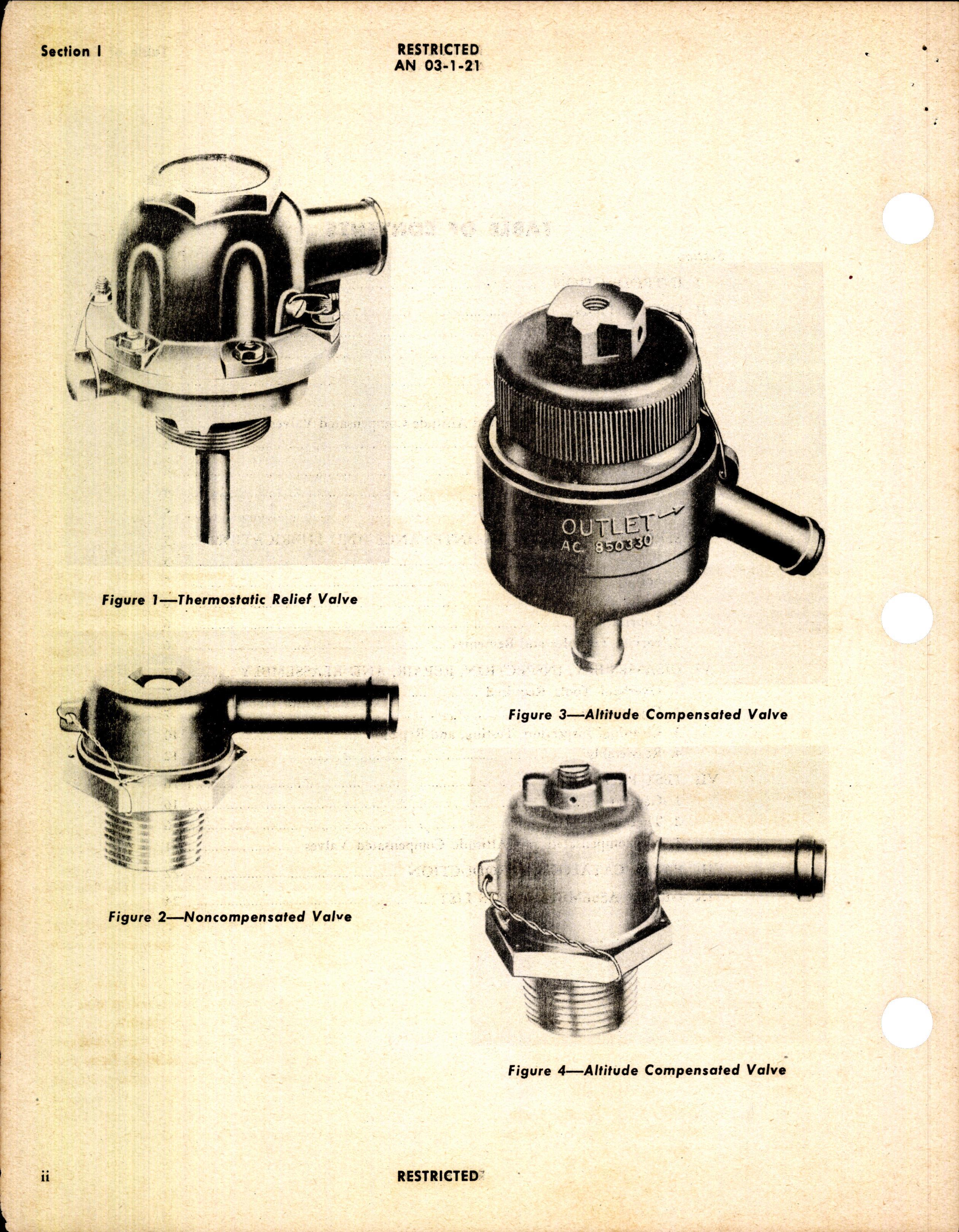 Sample page 4 from AirCorps Library document: Operation, Service, & Overhaul Instructions with Parts Catalog for Coolant Relief Valves