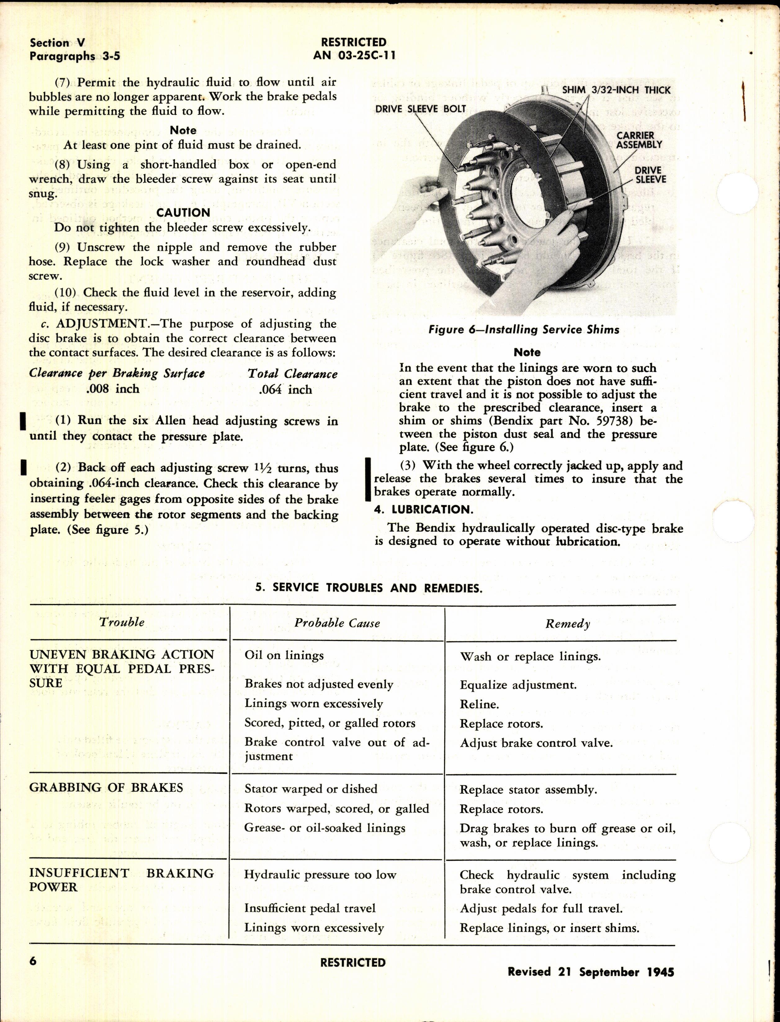 Sample page 6 from AirCorps Library document: Operation, Service and Overhaul Instructions with Parts Catalog for Multiple Disc Brakes