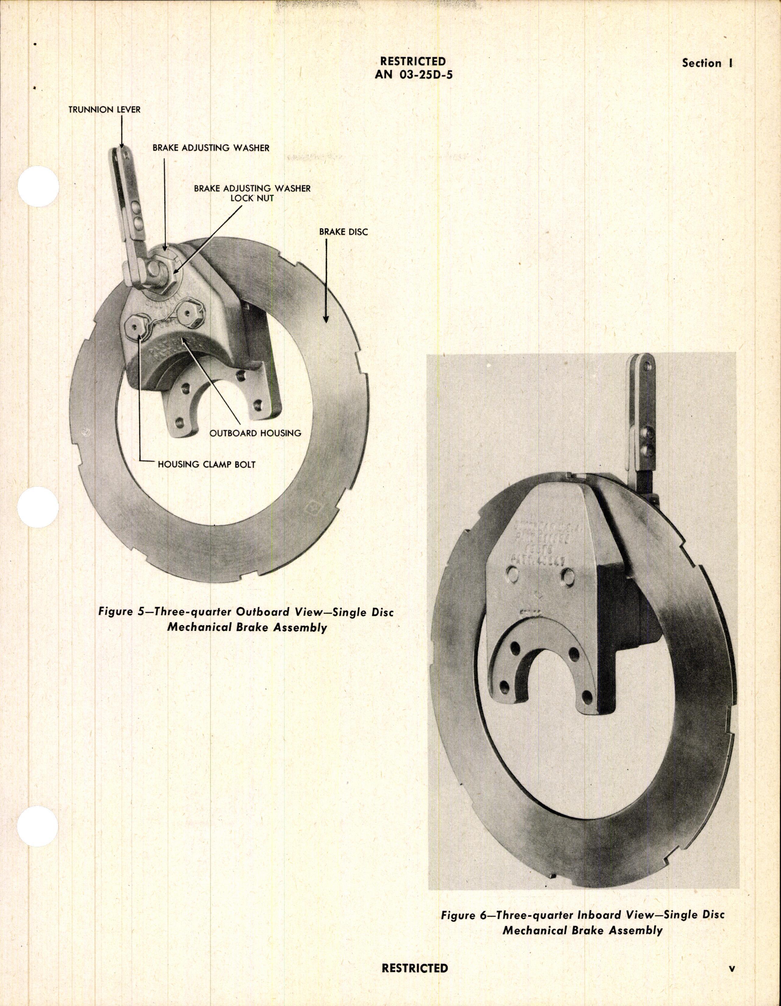 Sample page 7 from AirCorps Library document: Operation, Service and Overhaul Instructions with Parts Catalog for Single Disc Brakes