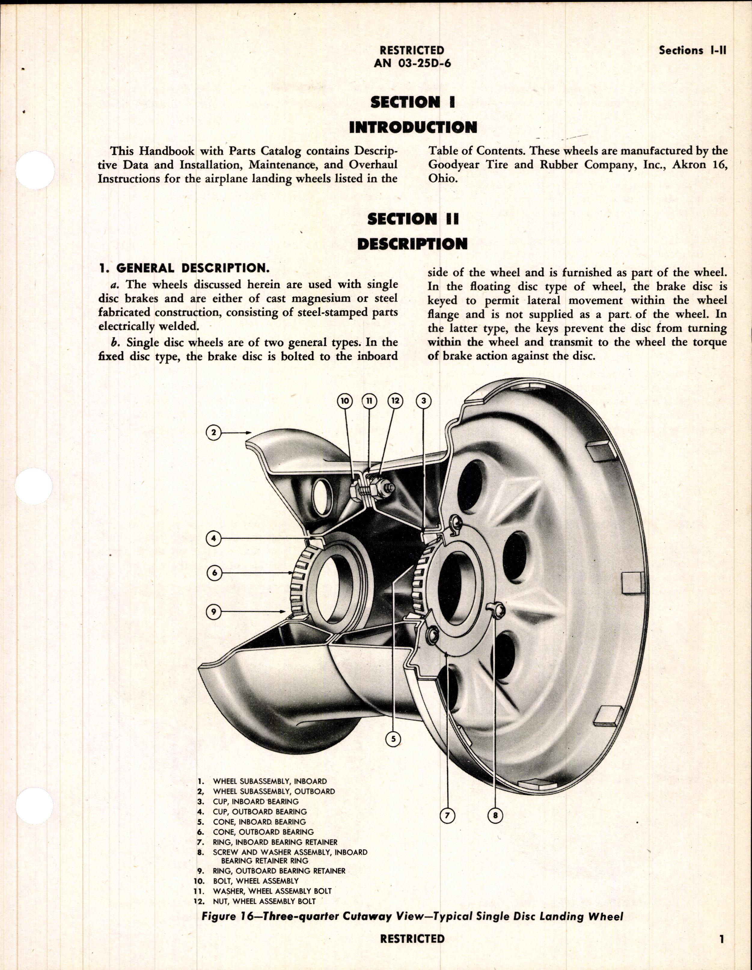 Sample page 9 from AirCorps Library document: Handbook of Instructions with Parts Catalog for Landing Wheels for use with Single Disc Brakes
