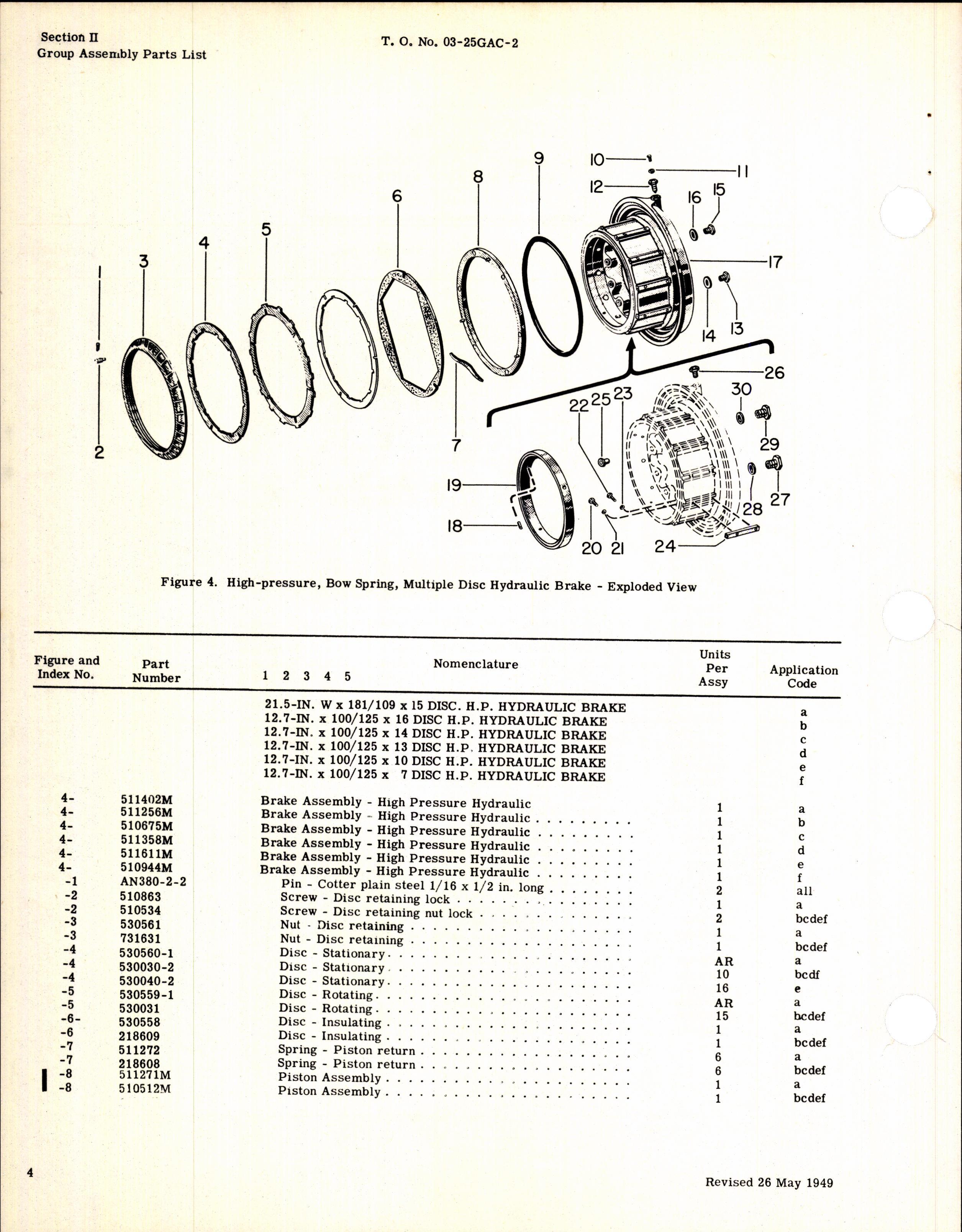 Sample page 8 from AirCorps Library document: Parts Catalog  for Multiple Disk Brakes (Goodyear)