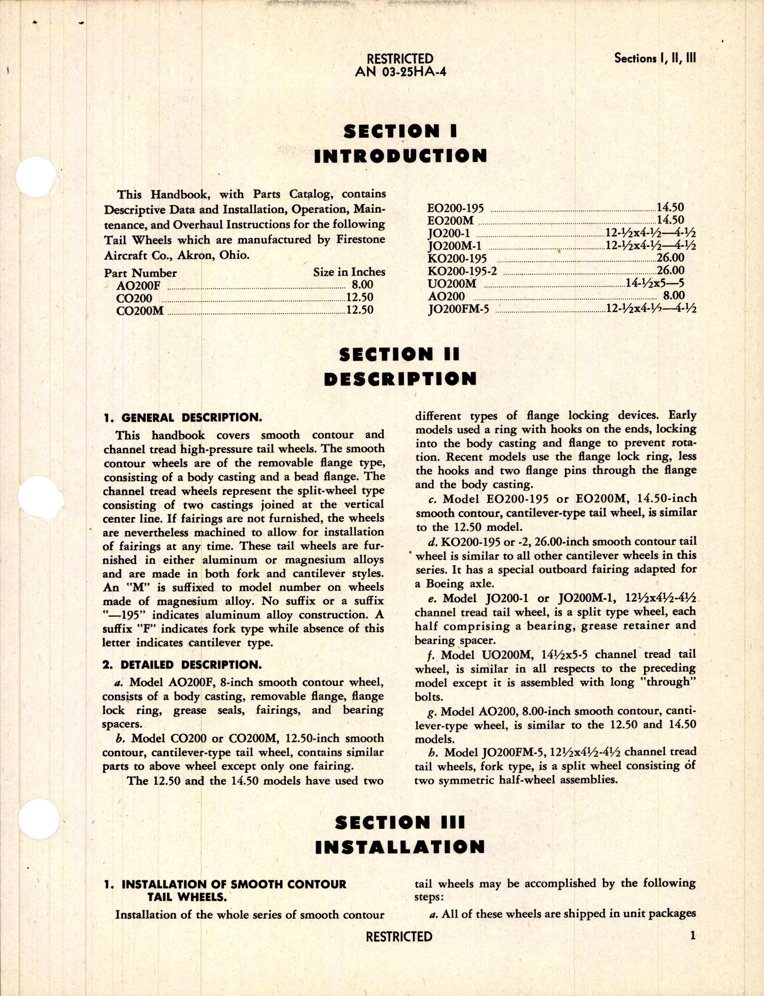 Sample page 11 from AirCorps Library document: Operation, Service and Overhaul Instructions with Parts Catalog for Tail Wheels