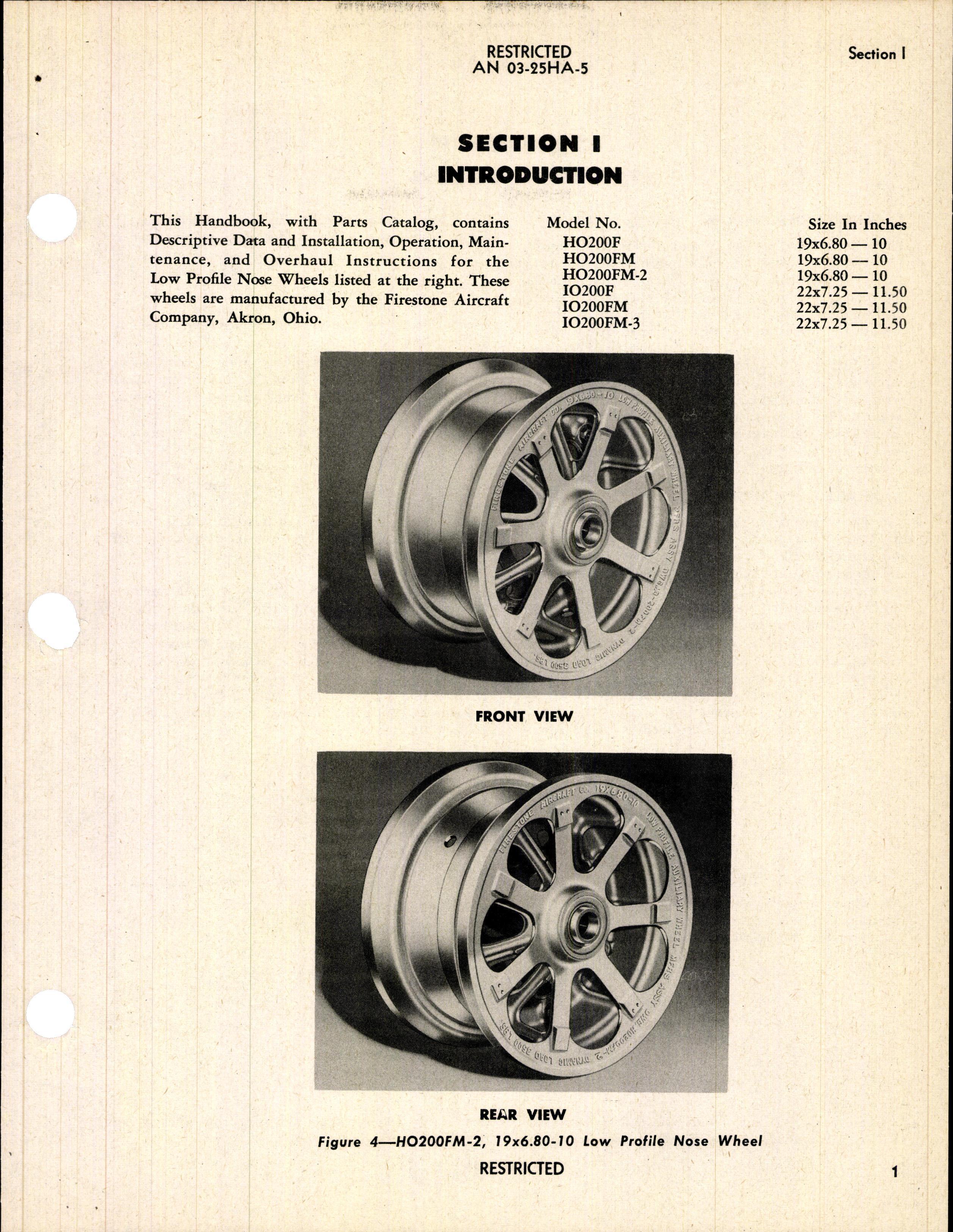 Sample page 7 from AirCorps Library document: Operation, Service & Overhaul Instructions with Parts Catalog for Nose Wheels (Firestone)