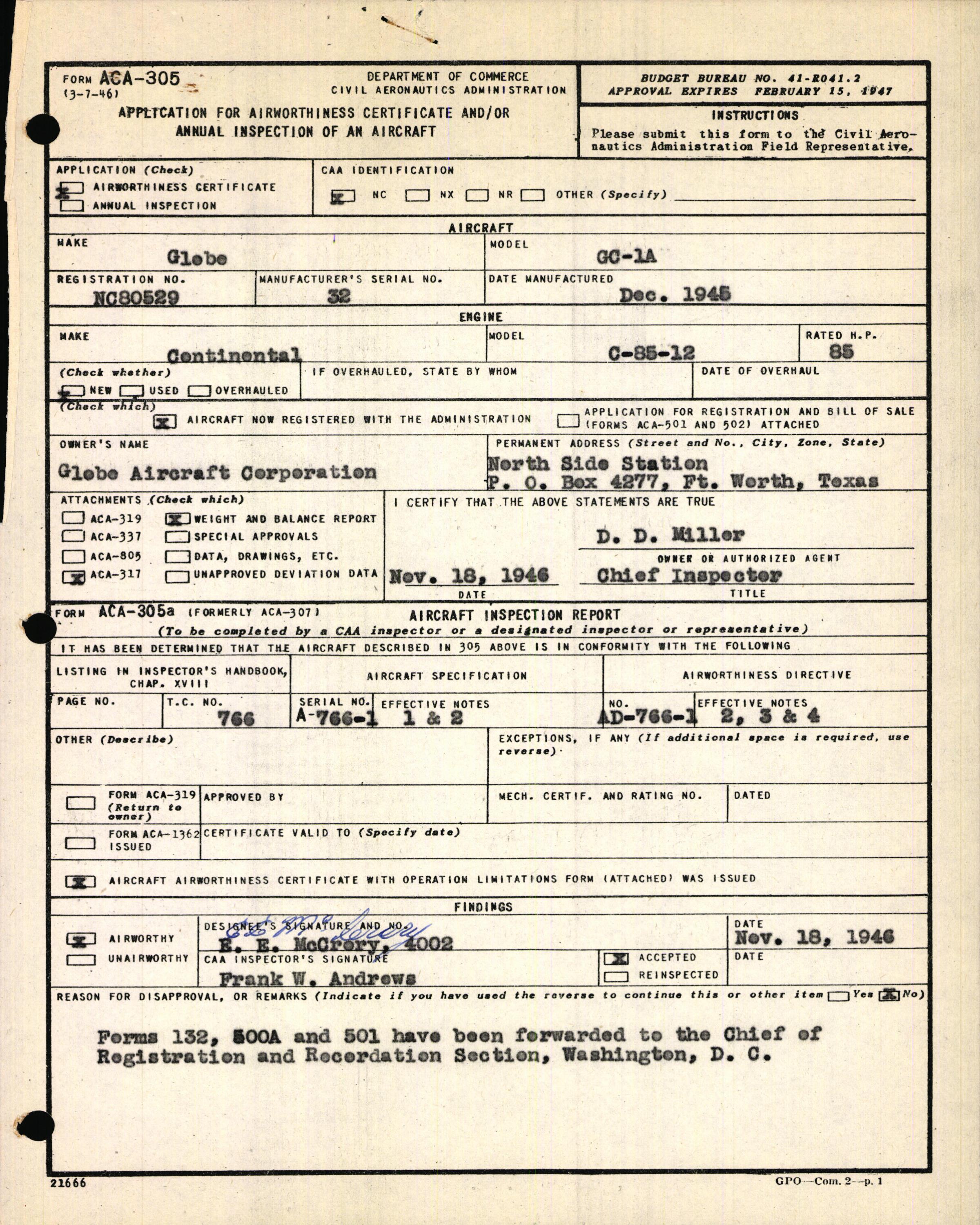 Sample page 3 from AirCorps Library document: Technical Information for Serial Number 32