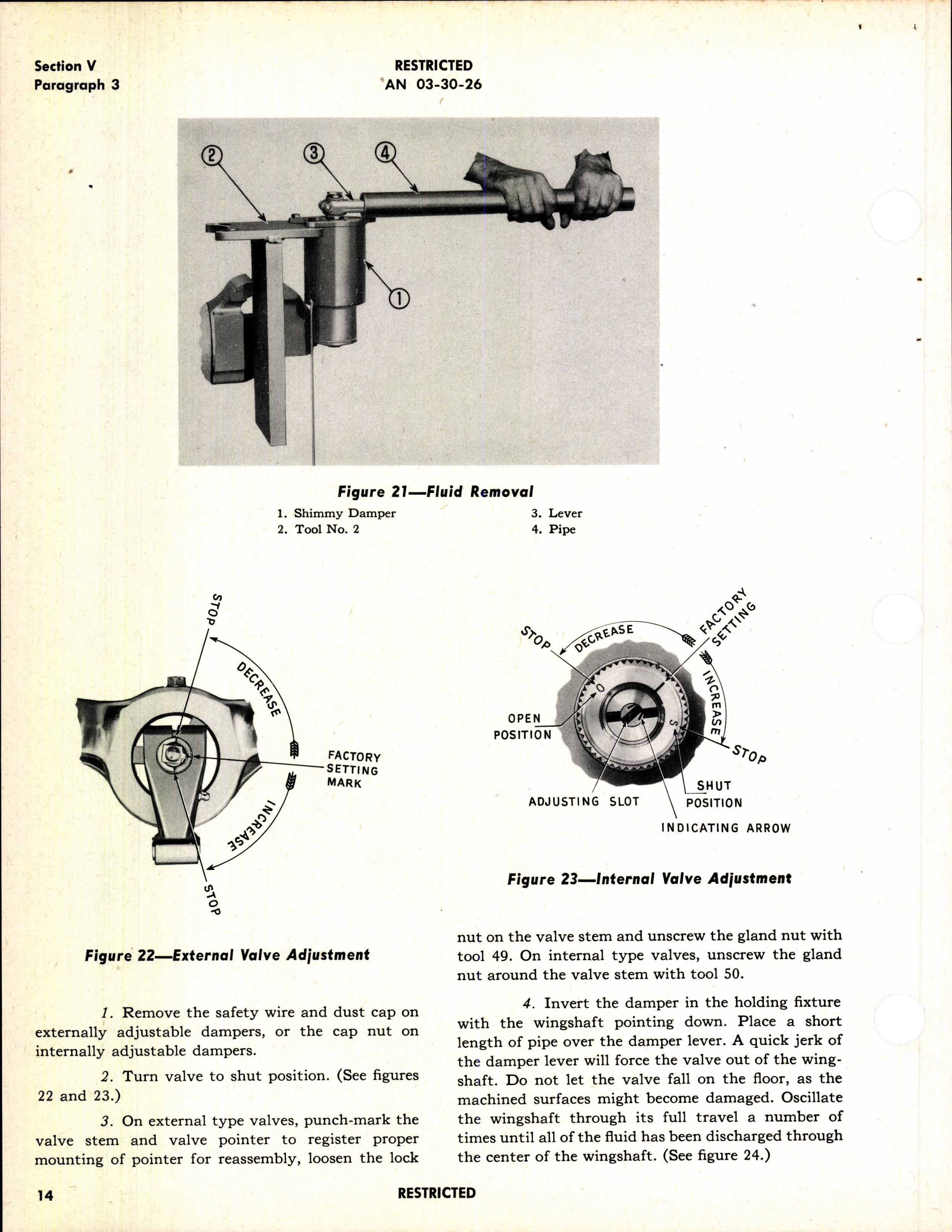Sample page 42 from AirCorps Library document: Operation, Service, and Overhaul Instructions with Parts Catalog for Shimmy Dampers