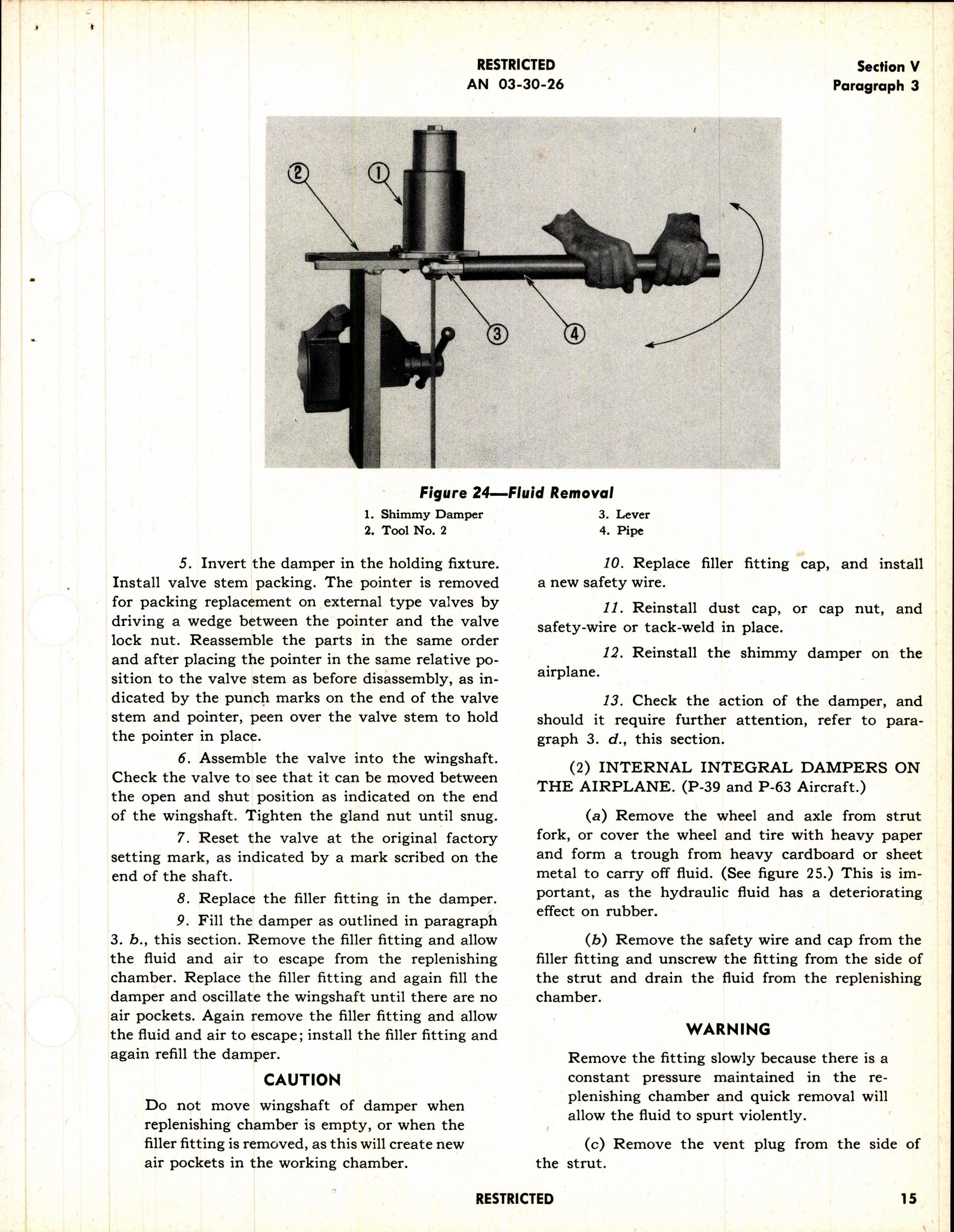 Sample page 43 from AirCorps Library document: Operation, Service, and Overhaul Instructions with Parts Catalog for Shimmy Dampers