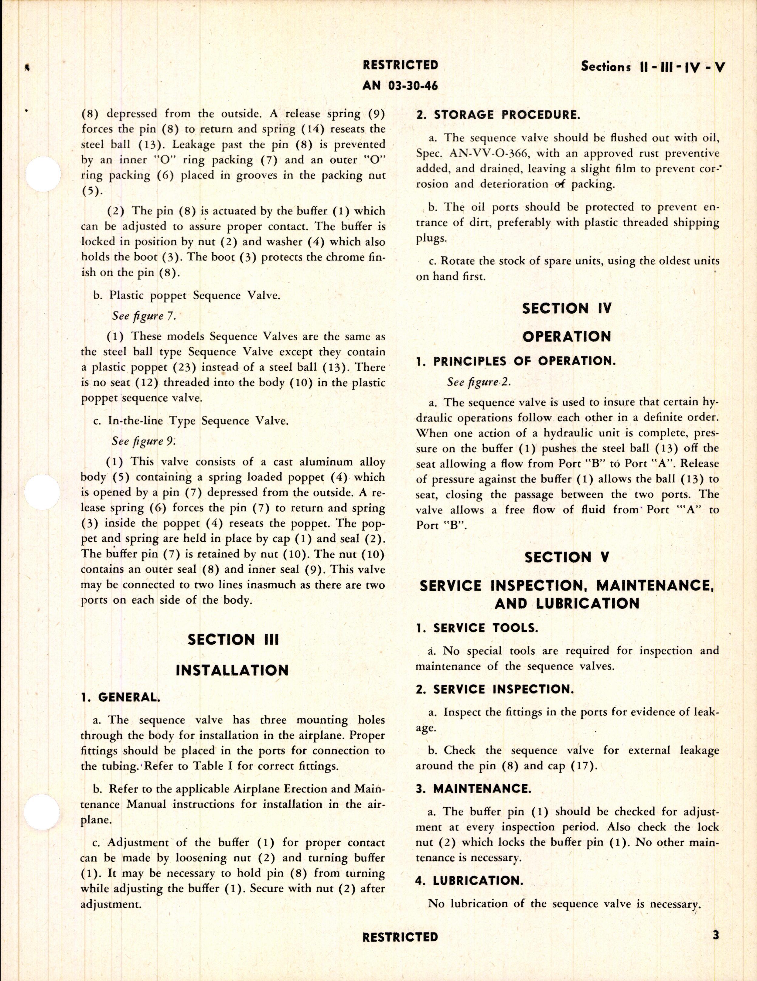 Sample page 7 from AirCorps Library document: Handbook of Instructions with Parts Catalog for Hydraulic Sequence Valves