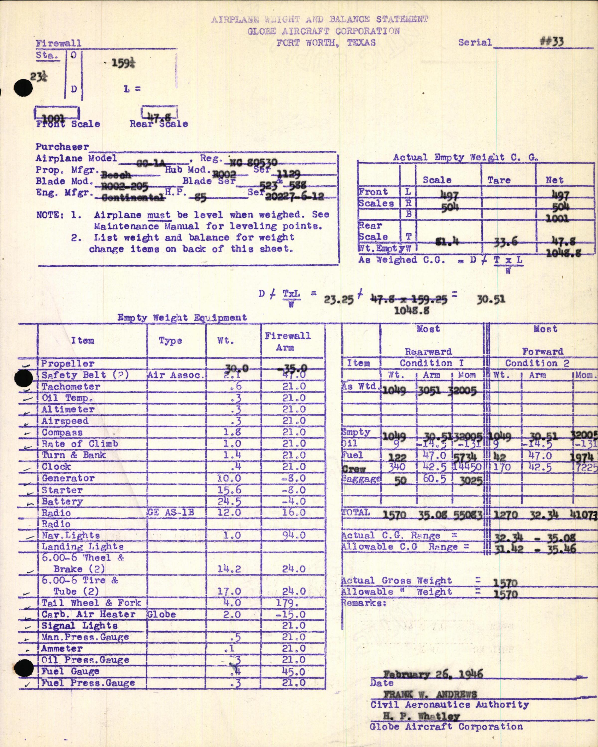 Sample page 7 from AirCorps Library document: Technical Information for Serial Number 33