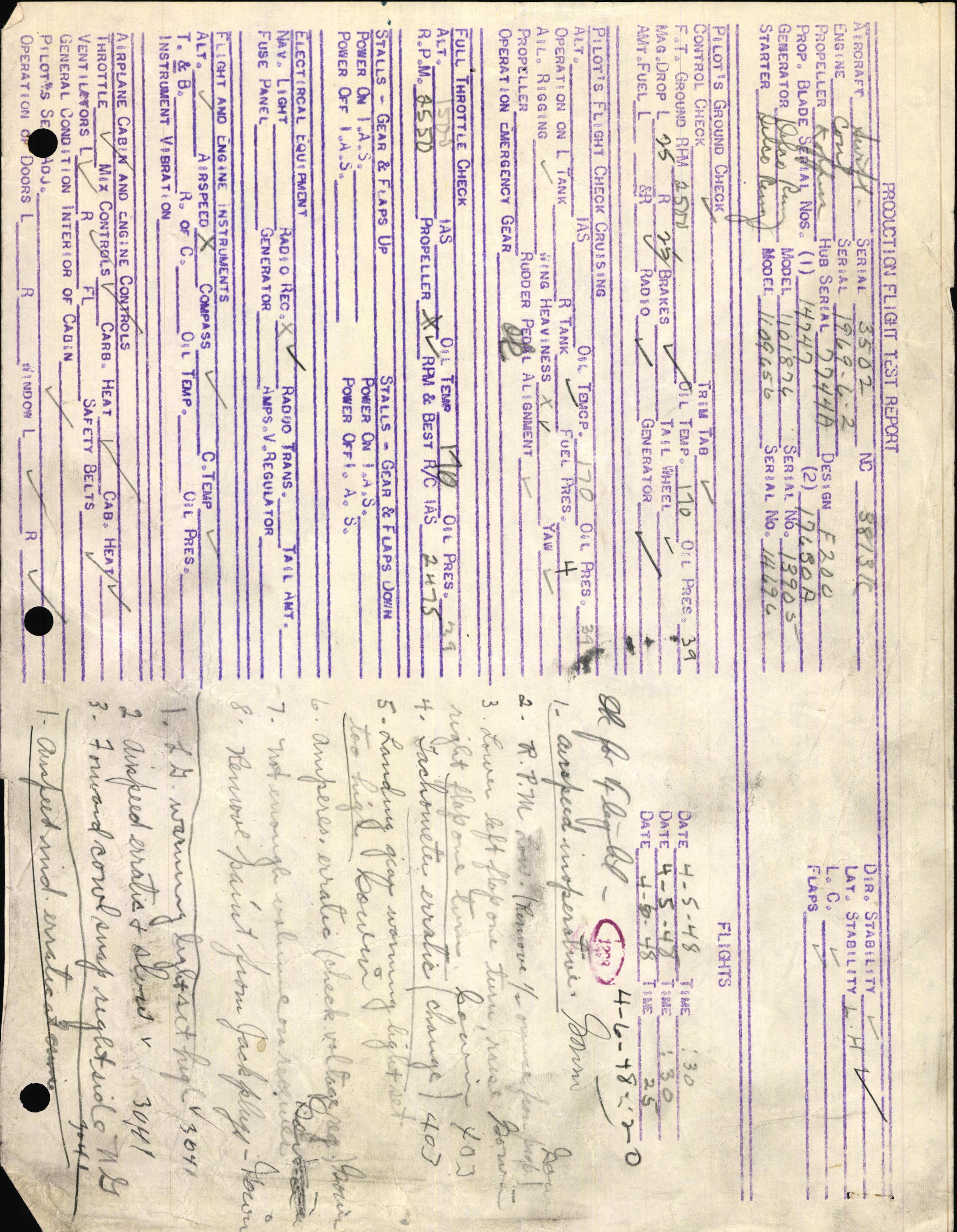 Sample page 3 from AirCorps Library document: Technical Information for Serial Number 3502