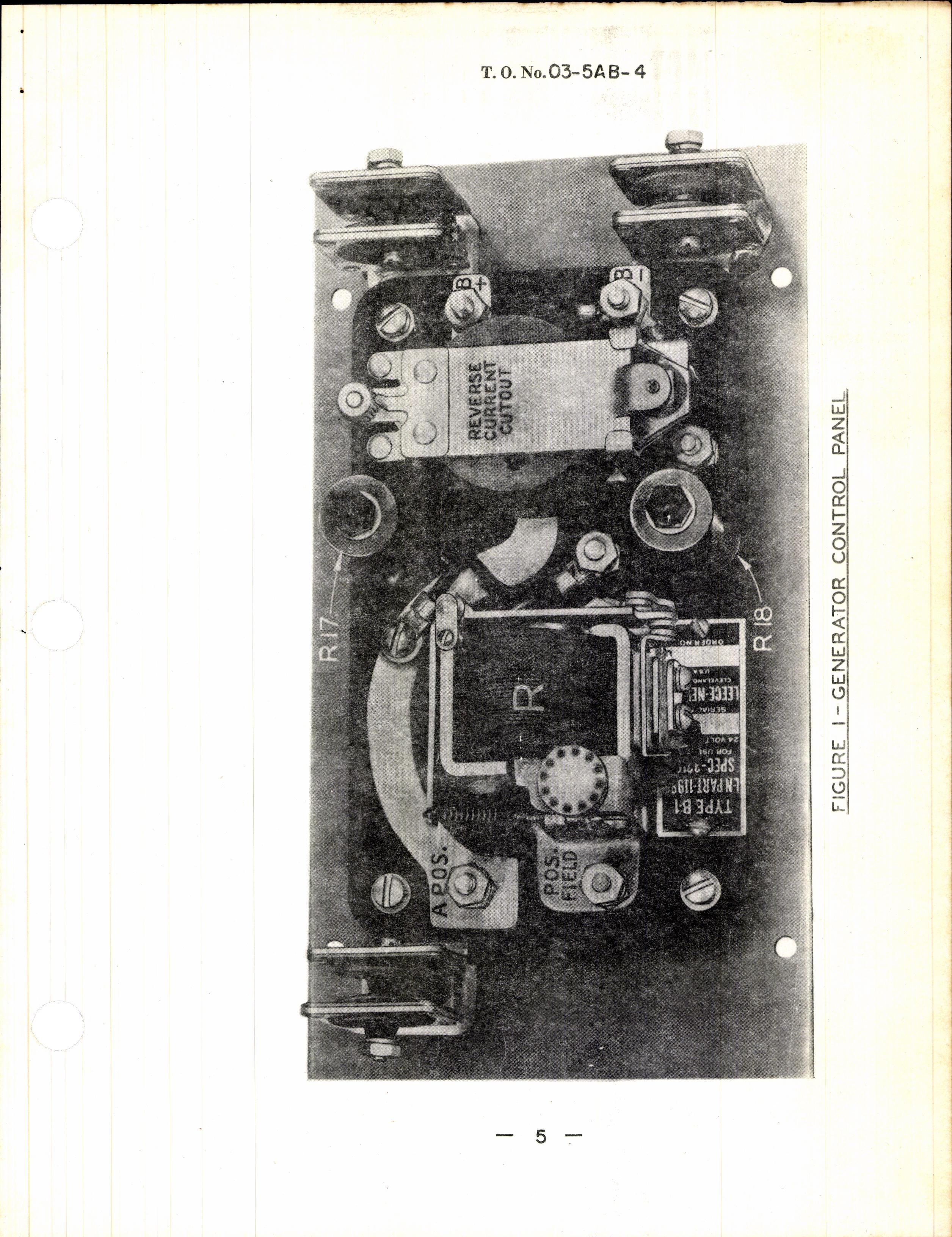 Sample page 7 from AirCorps Library document: Operation, Service, & Overhaul Instructions with Parts Catalog for Leece-Neville Type B-1A Generator Control Panel