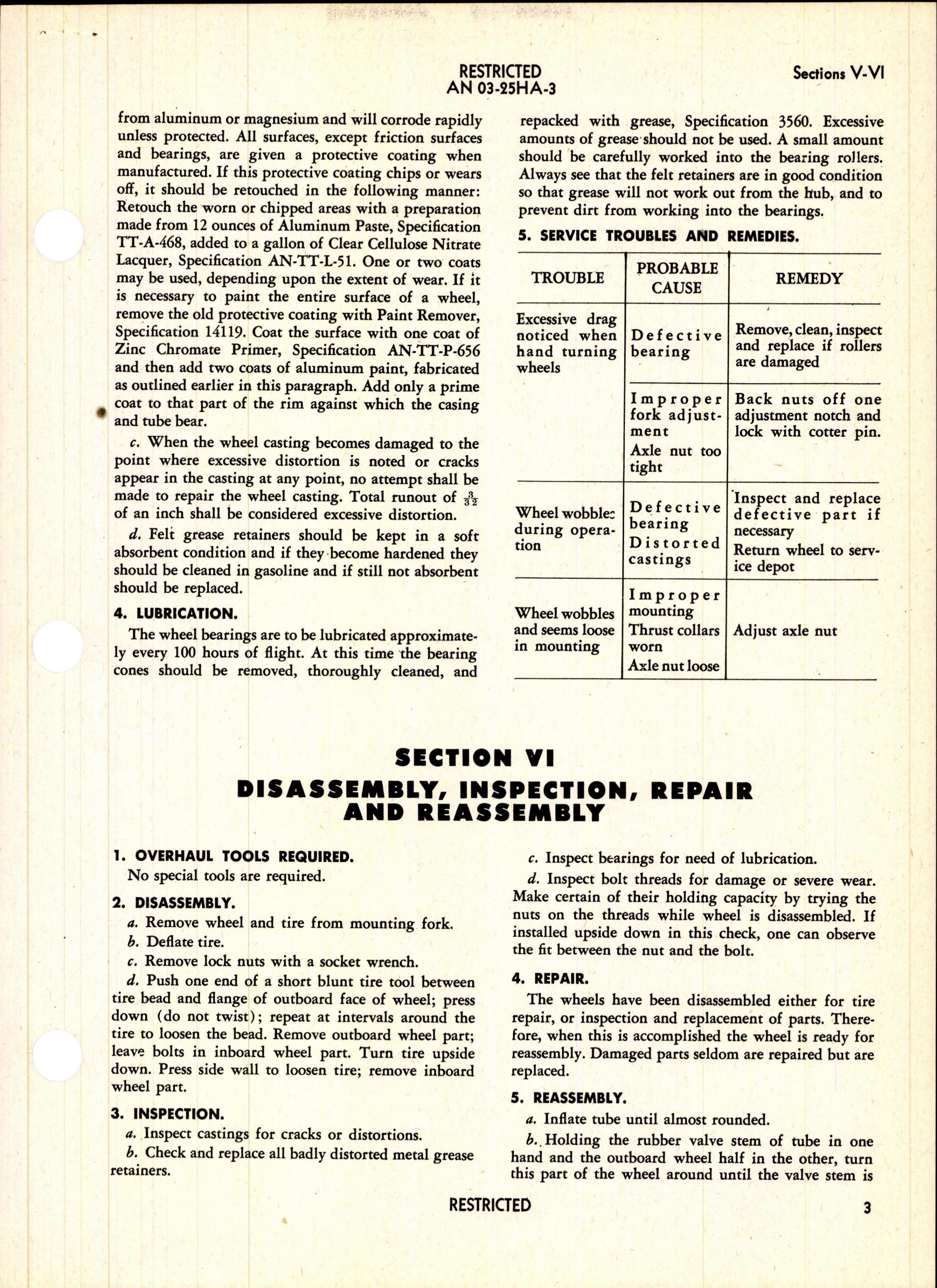 Sample page 7 from AirCorps Library document: Handbook of Instructions with Parts Catalog for Low Pressure Landing Wheels