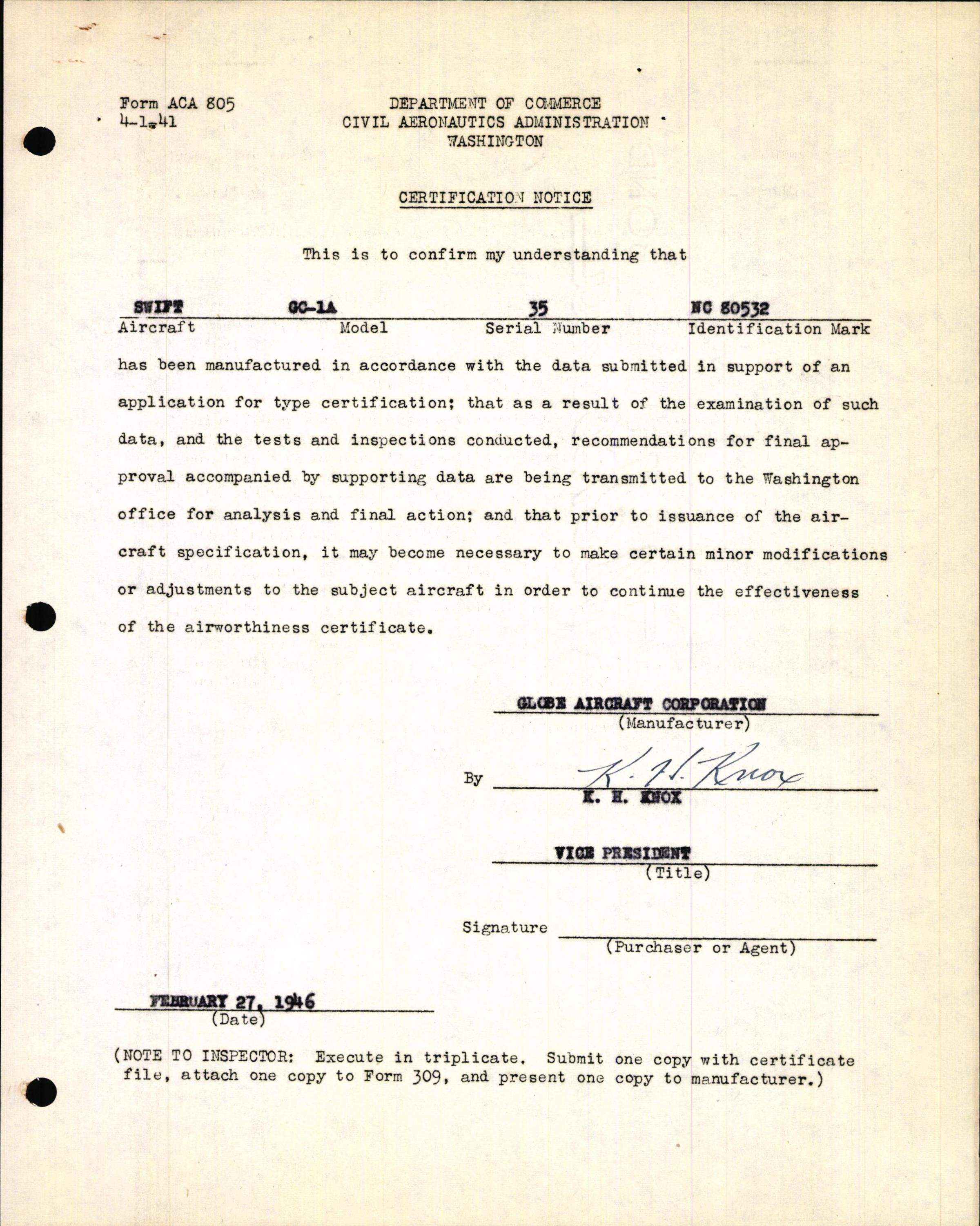 Sample page 5 from AirCorps Library document: Technical Information for Serial Number 35