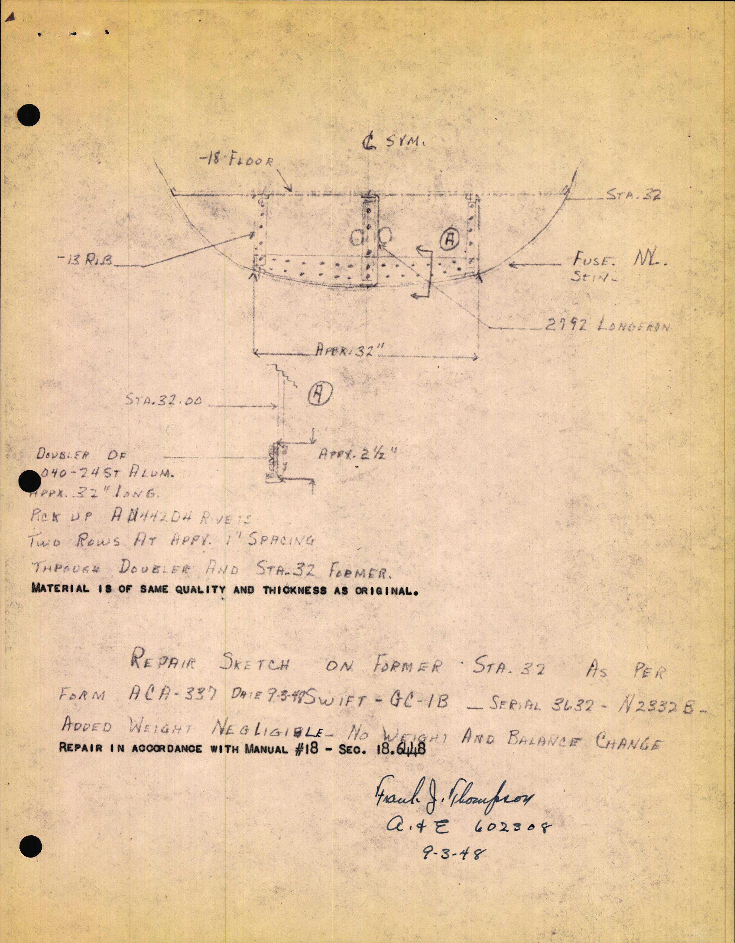 Sample page 3 from AirCorps Library document: Technical Information for Serial Number 3632