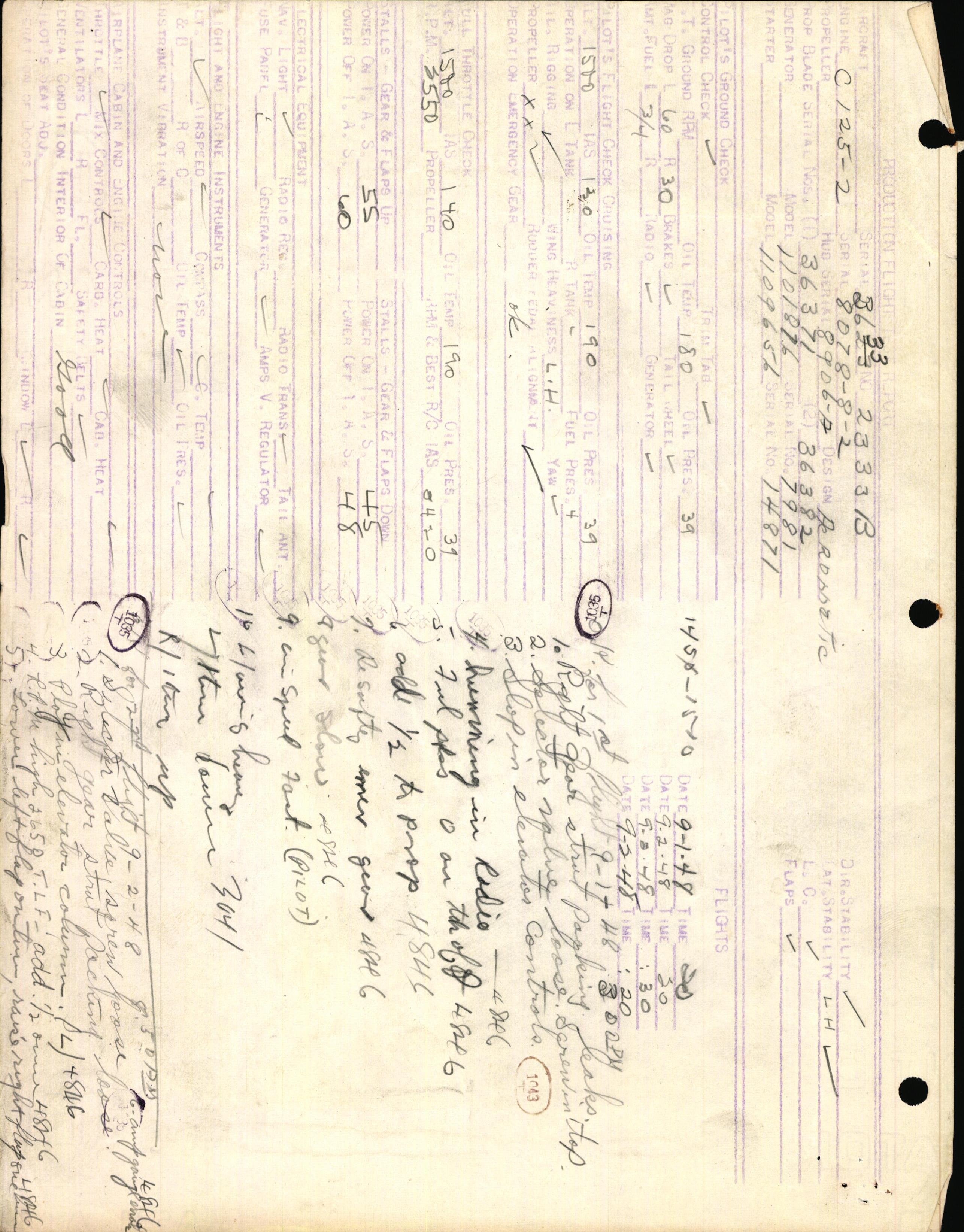 Sample page 3 from AirCorps Library document: Technical Information for Serial Number 3633