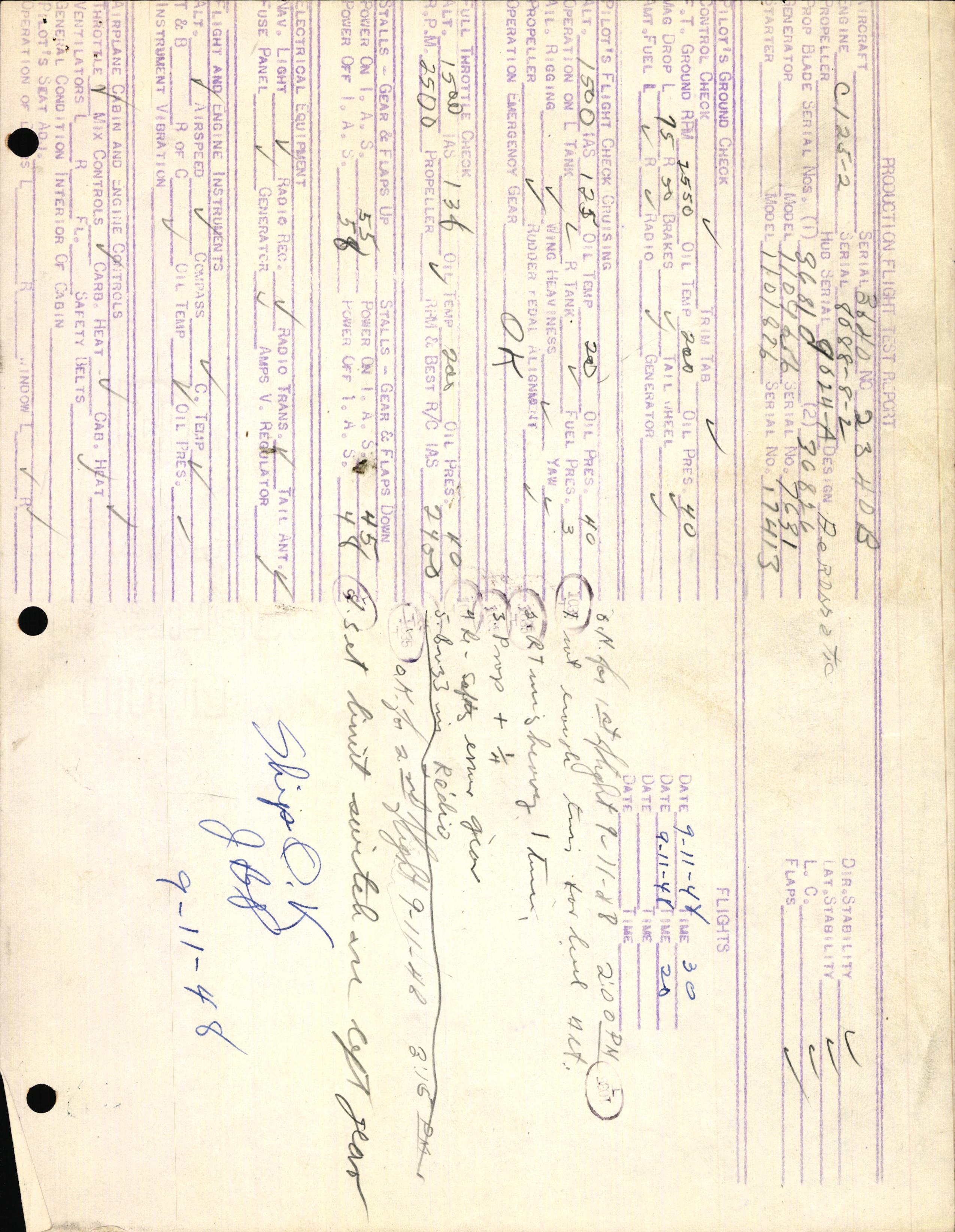 Sample page 3 from AirCorps Library document: Technical Information for Serial Number 3640