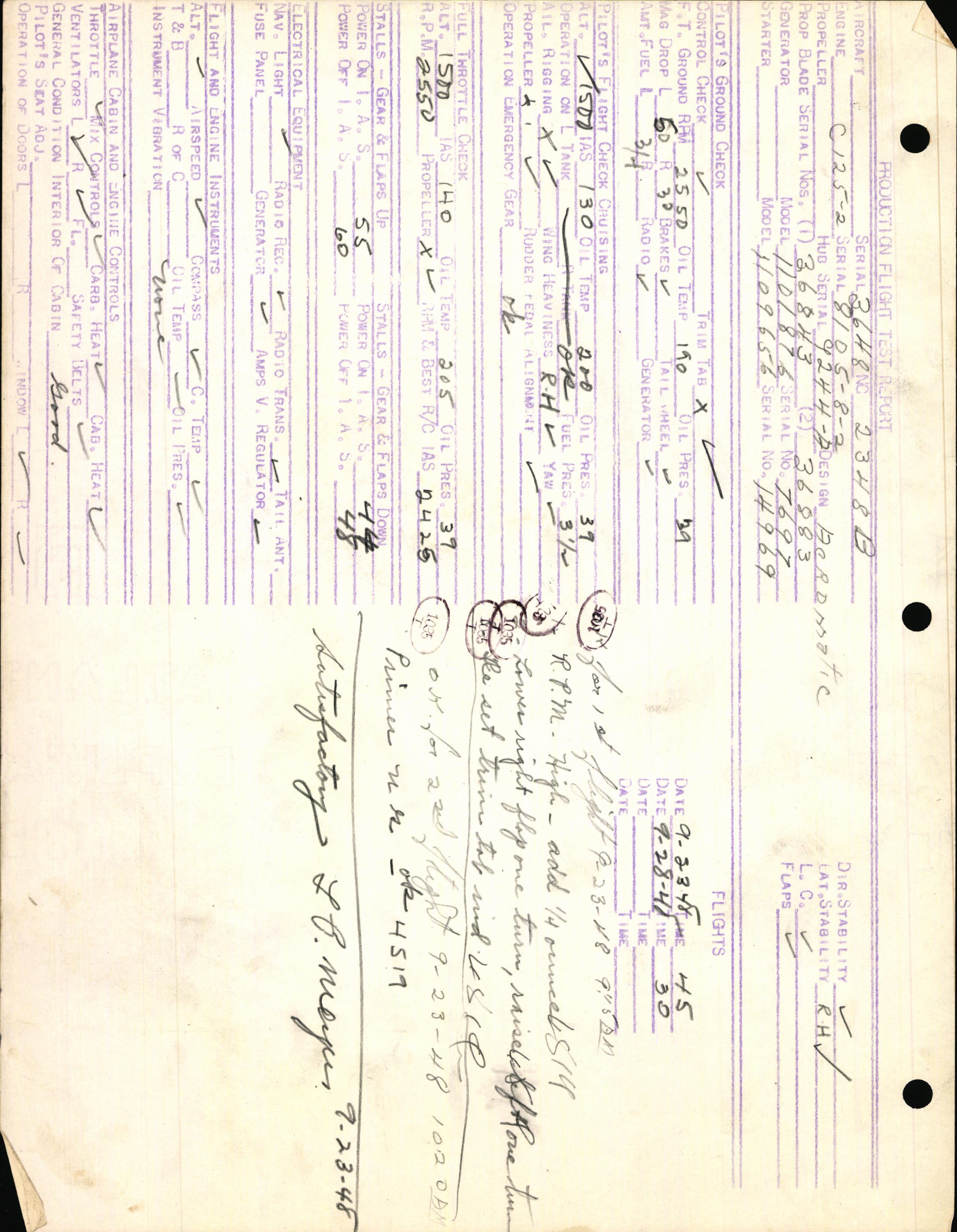 Sample page 3 from AirCorps Library document: Technical Information for Serial Number 3648