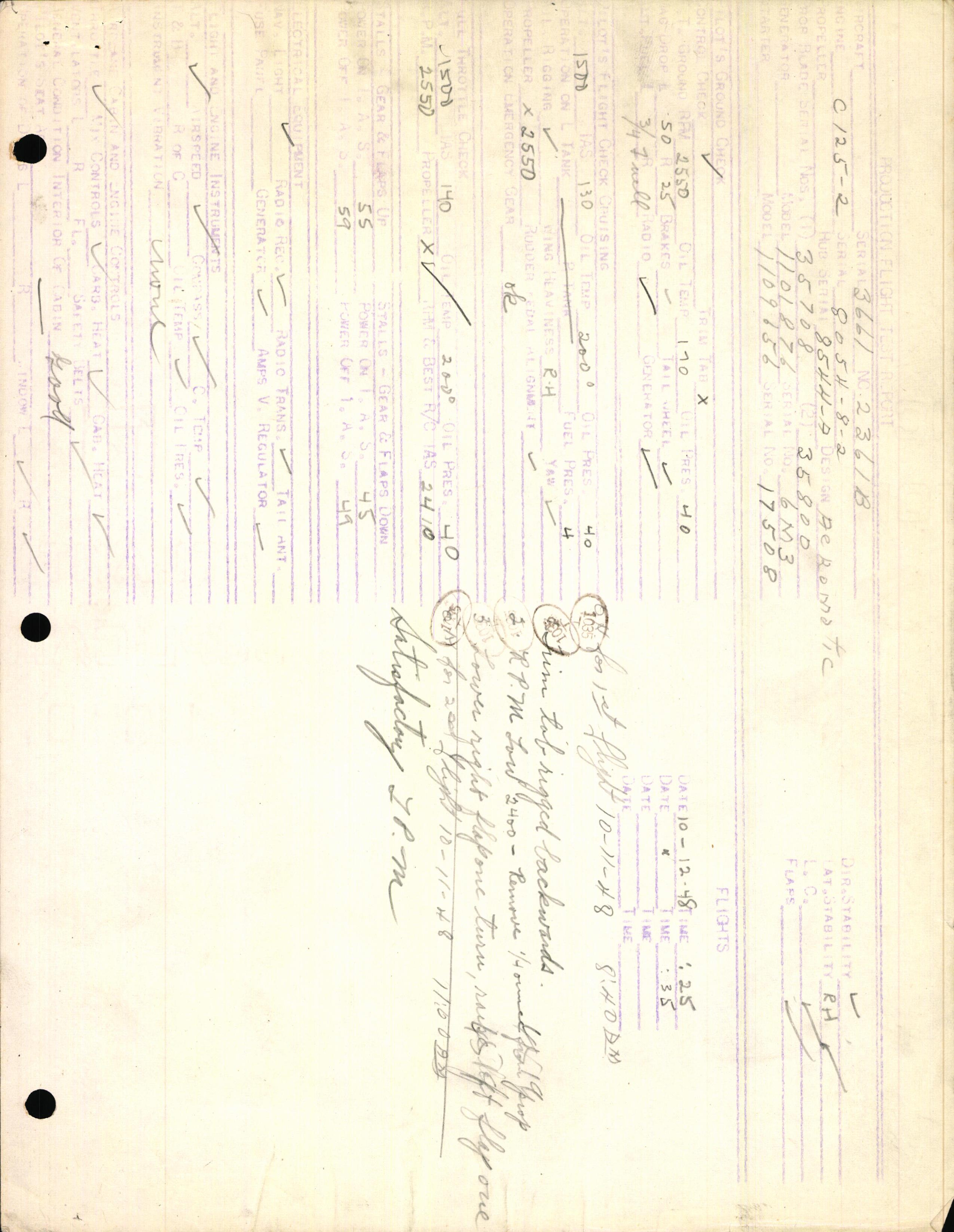 Sample page 3 from AirCorps Library document: Technical Information for Serial Number 3661