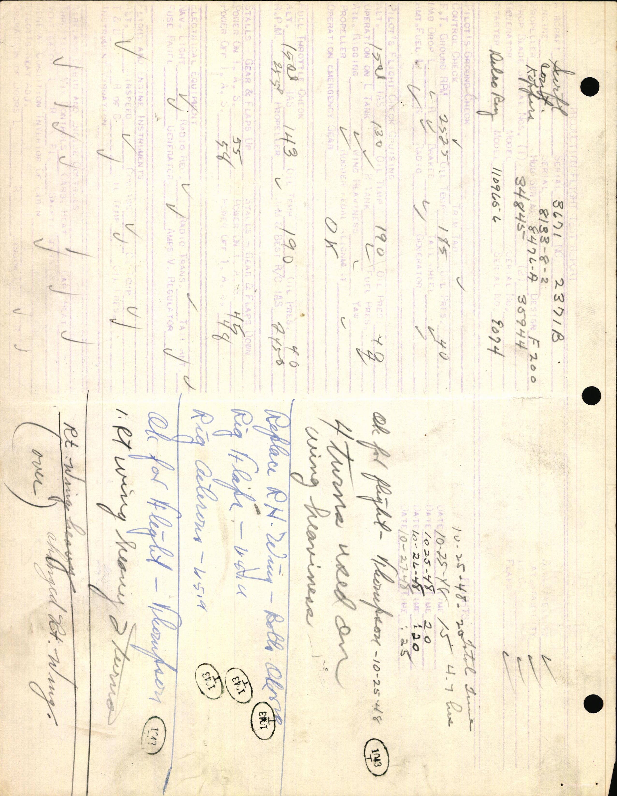 Sample page 3 from AirCorps Library document: Technical Information for Serial Number 3671