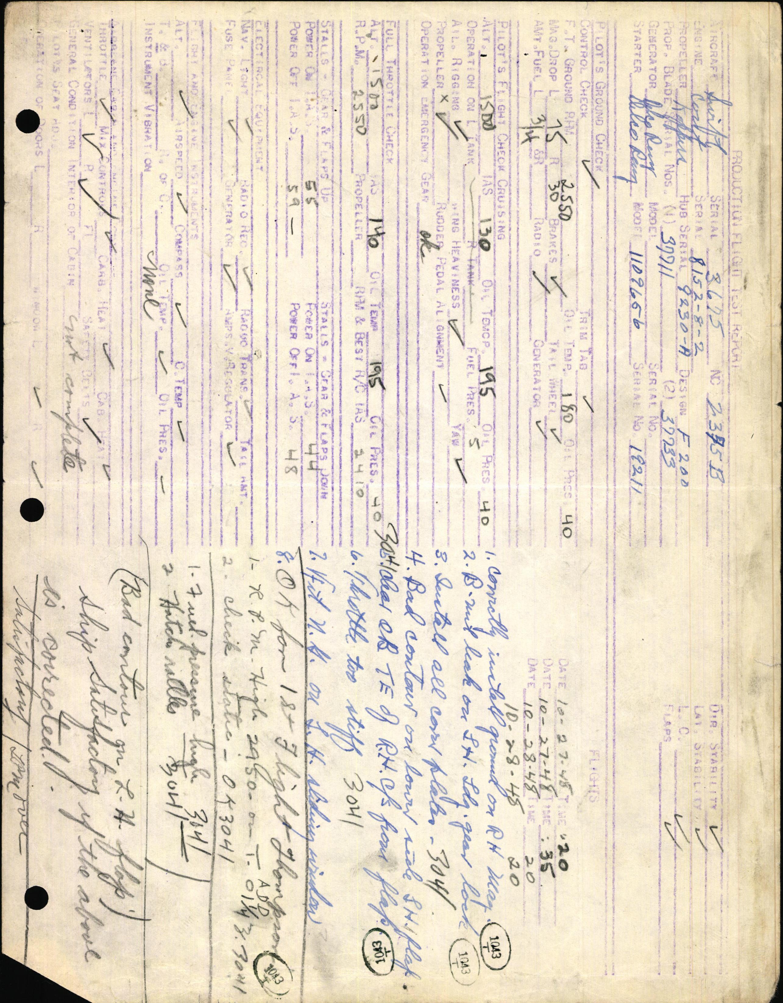 Sample page 3 from AirCorps Library document: Technical Information for Serial Number 3675