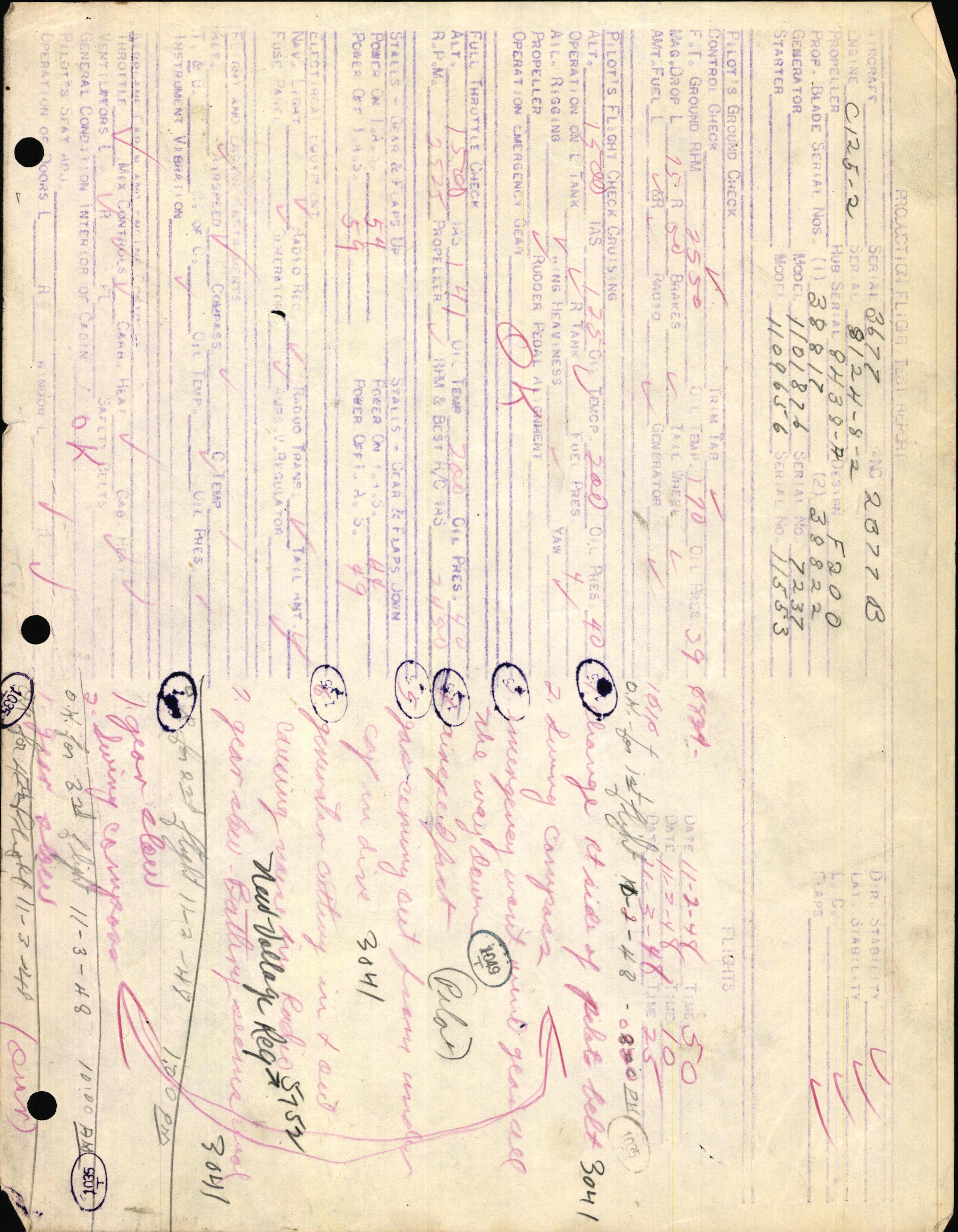 Sample page 3 from AirCorps Library document: Technical Information for Serial Number 3677