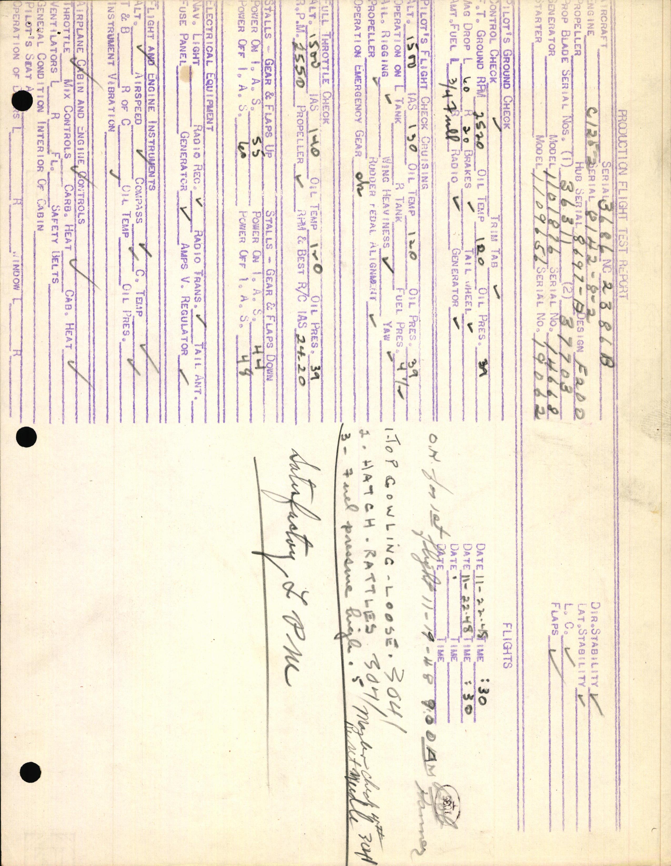 Sample page 3 from AirCorps Library document: Technical Information for Serial Number 3686