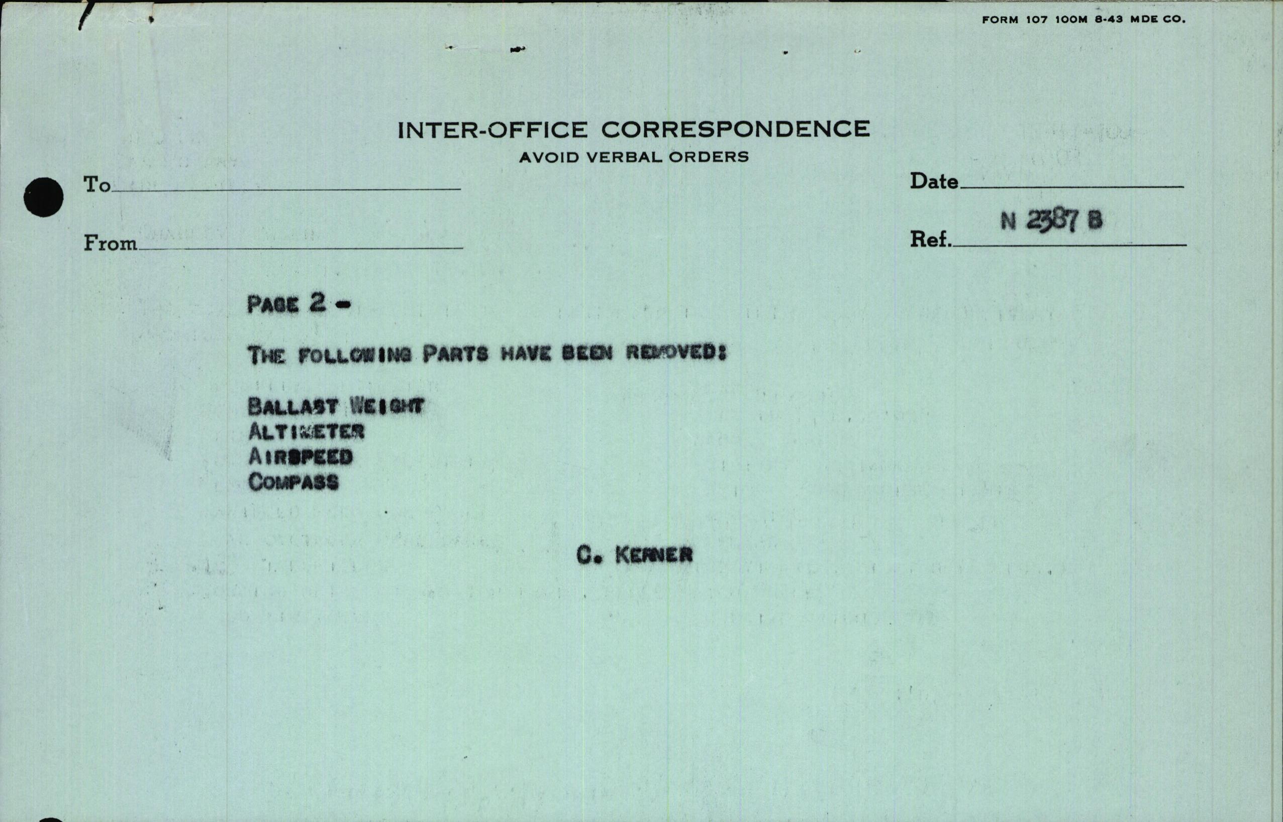 Sample page 3 from AirCorps Library document: Technical Information for Serial Number 3687