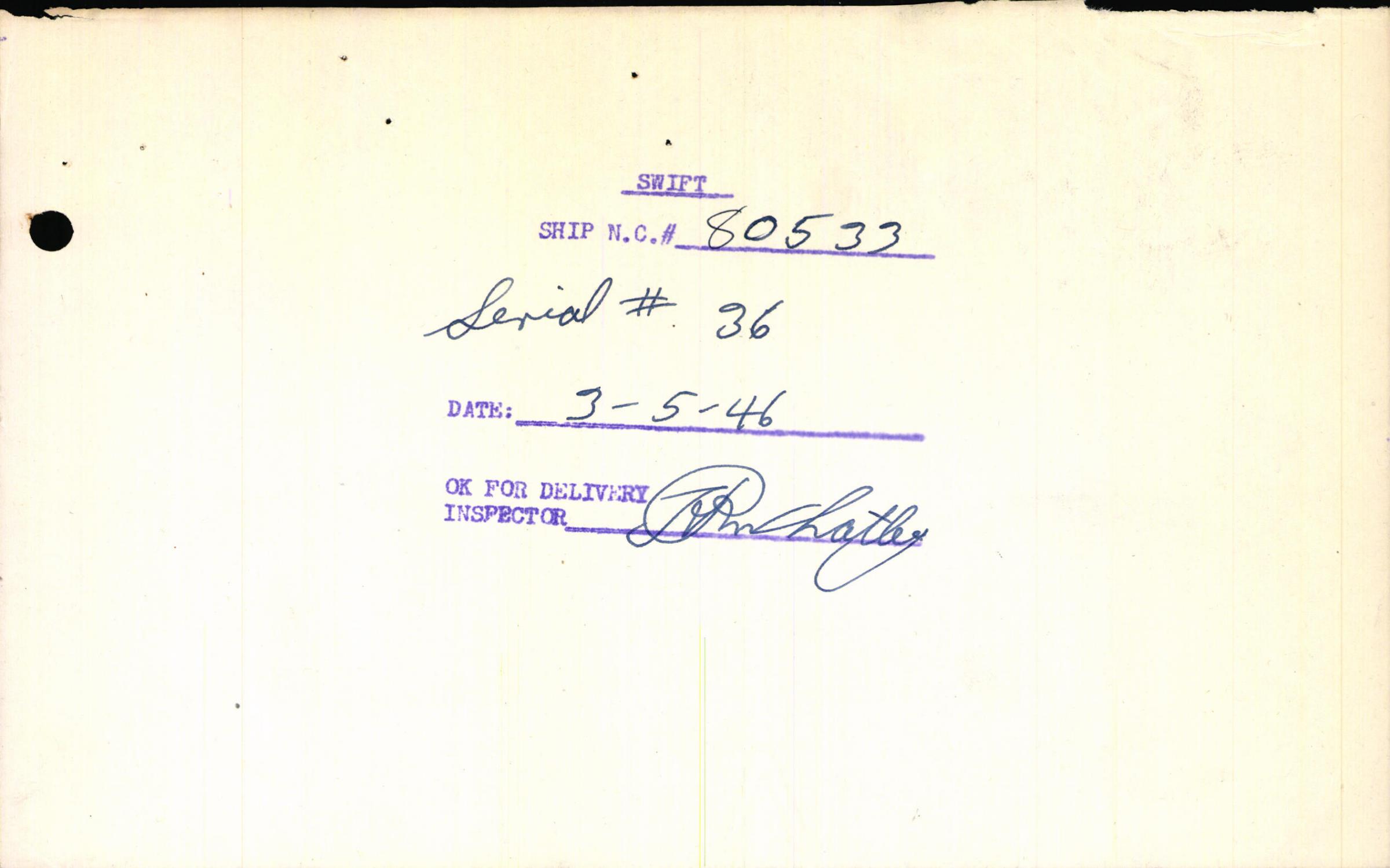 Sample page 5 from AirCorps Library document: Technical Information for Serial Number 36