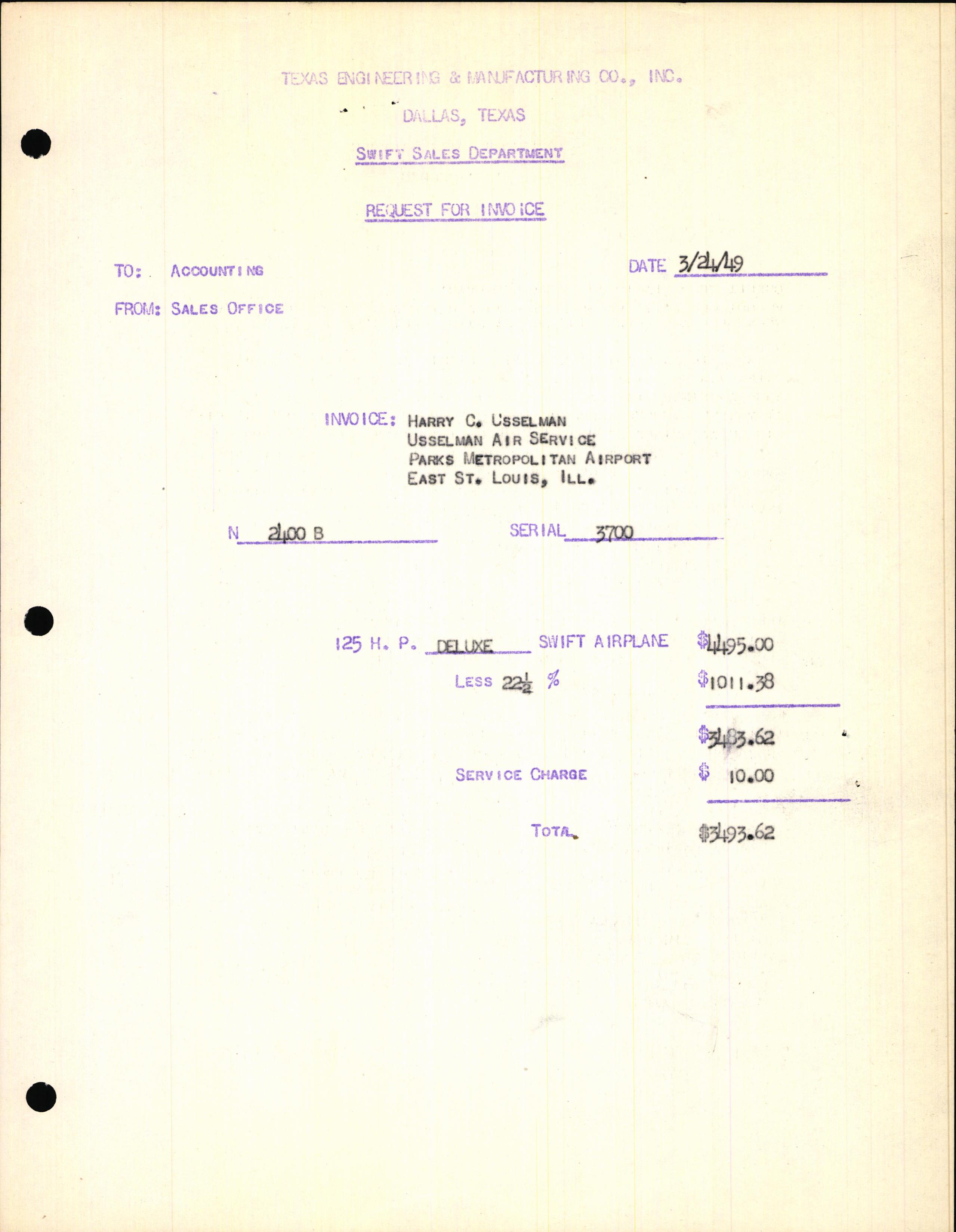 Sample page 3 from AirCorps Library document: Technical Information for Serial Number 3700