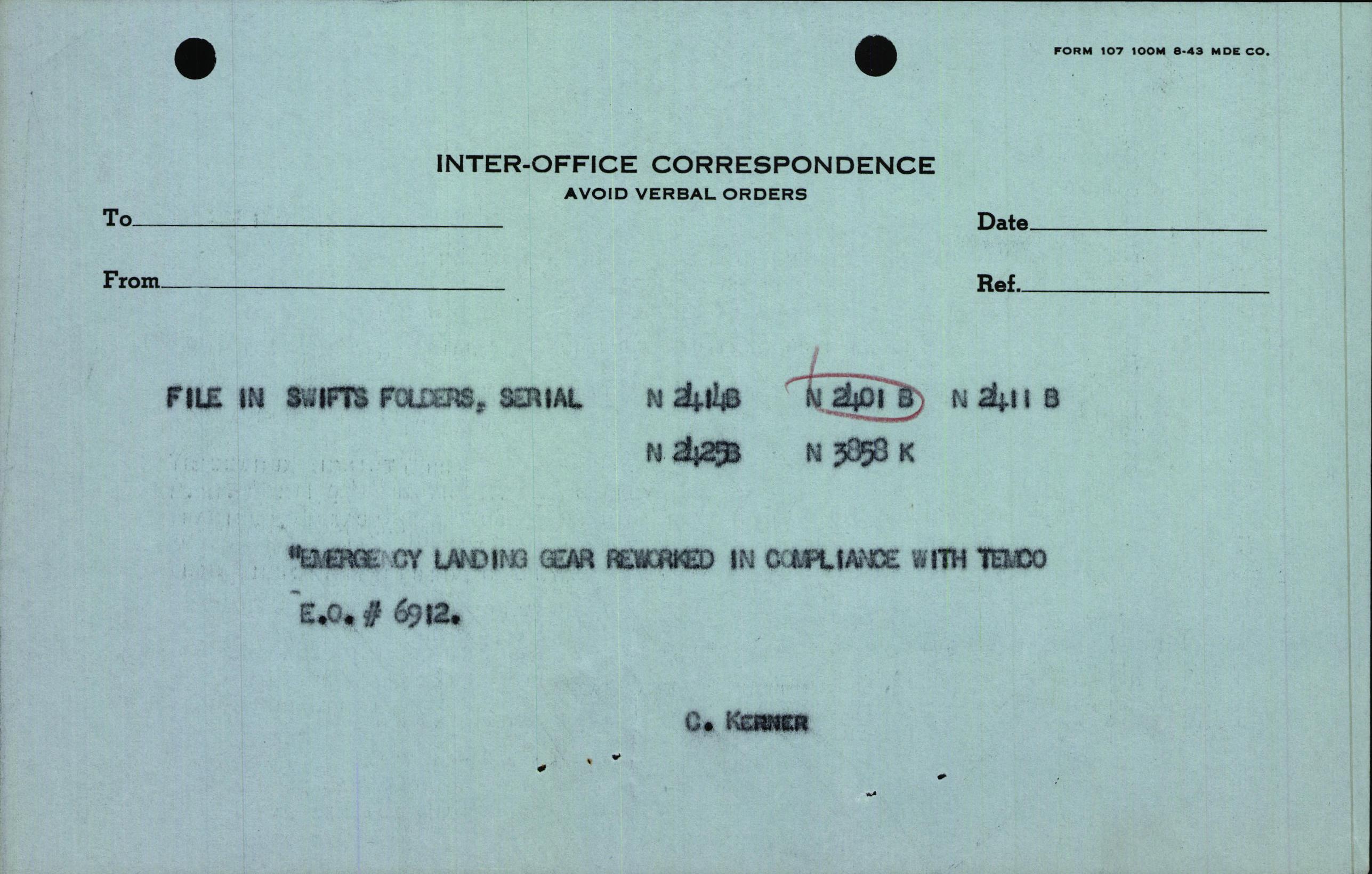 Sample page 3 from AirCorps Library document: Technical Information for Serial Number 3701