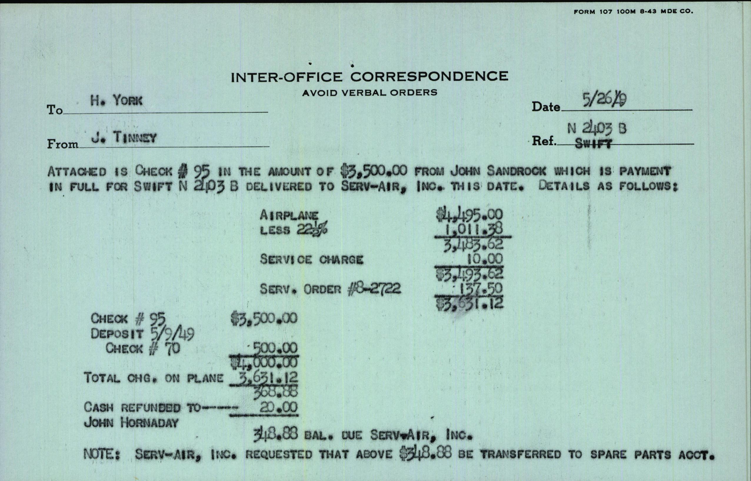 Sample page 3 from AirCorps Library document: Technical Information for Serial Number 3703