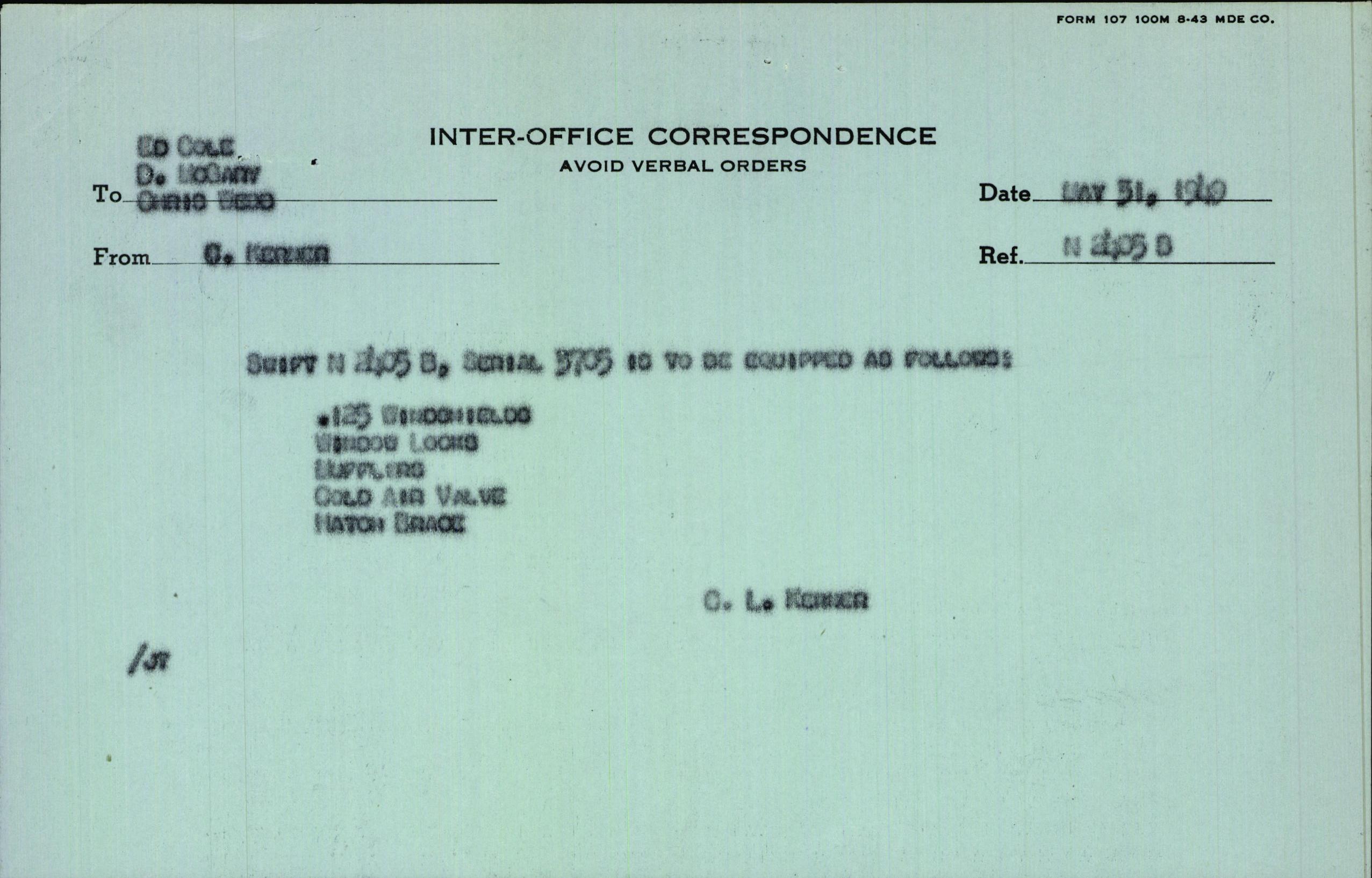 Sample page 1 from AirCorps Library document: Technical Information for Serial Number 3705