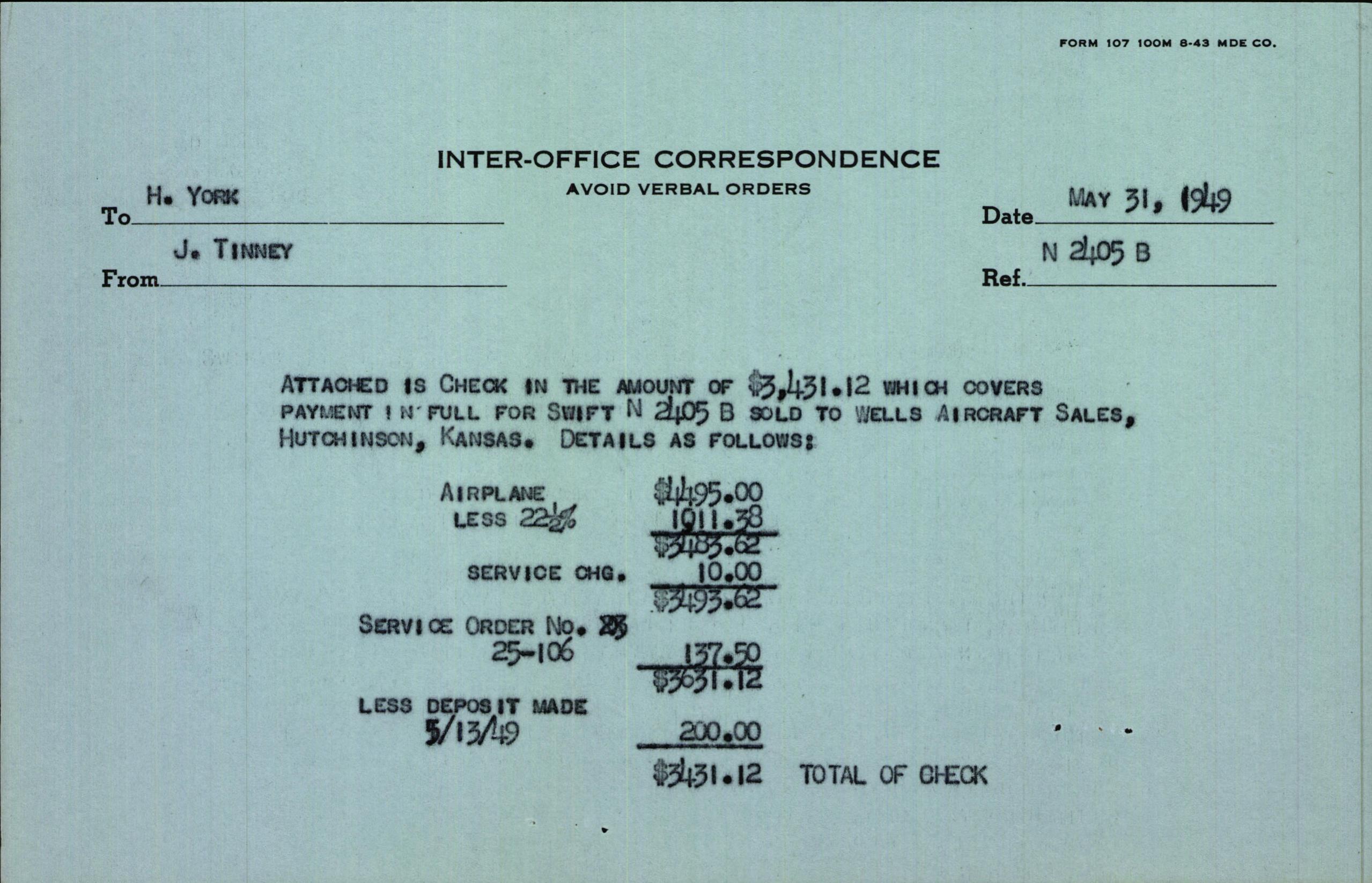 Sample page 3 from AirCorps Library document: Technical Information for Serial Number 3705