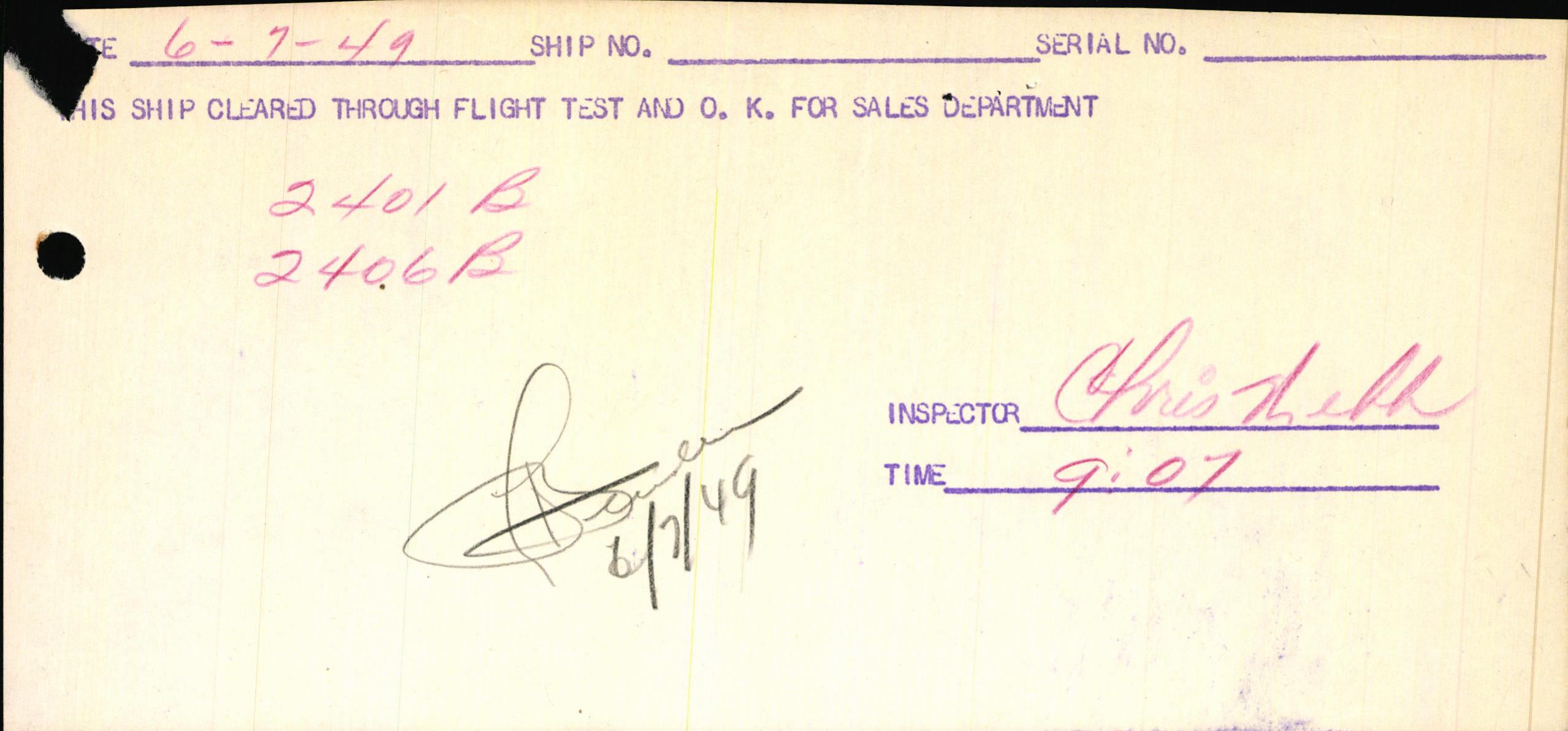 Sample page 1 from AirCorps Library document: Technical Information for Serial Number 3706