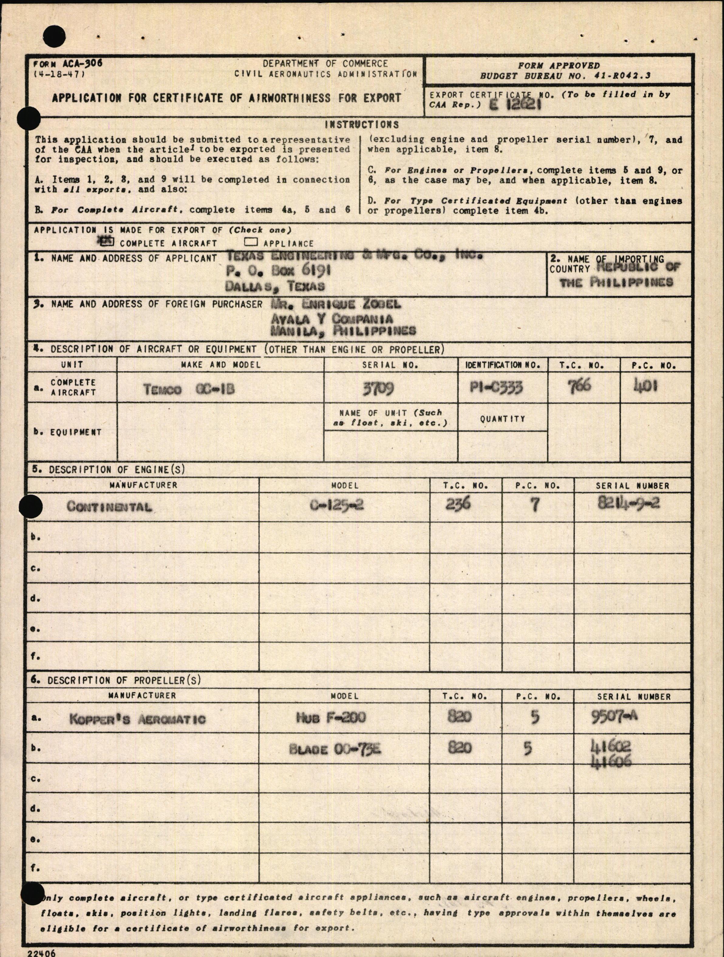 Sample page 3 from AirCorps Library document: Technical Information for Serial Number 3709