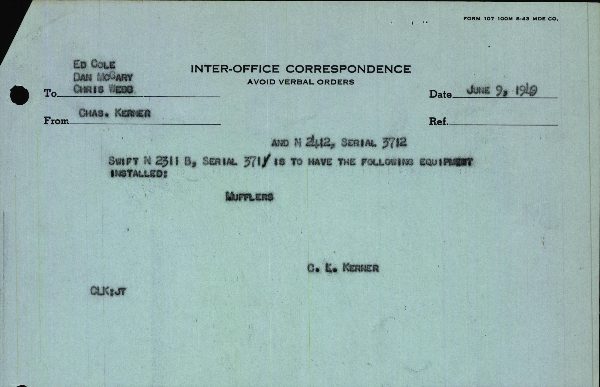 Sample page 3 from AirCorps Library document: Technical Information for Serial Number 3711