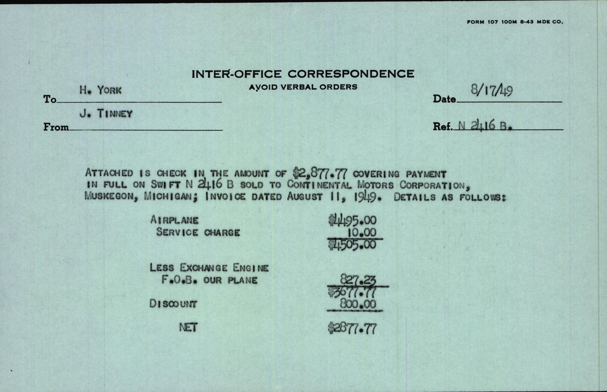 Sample page 3 from AirCorps Library document: Technical Information for Serial Number 3716