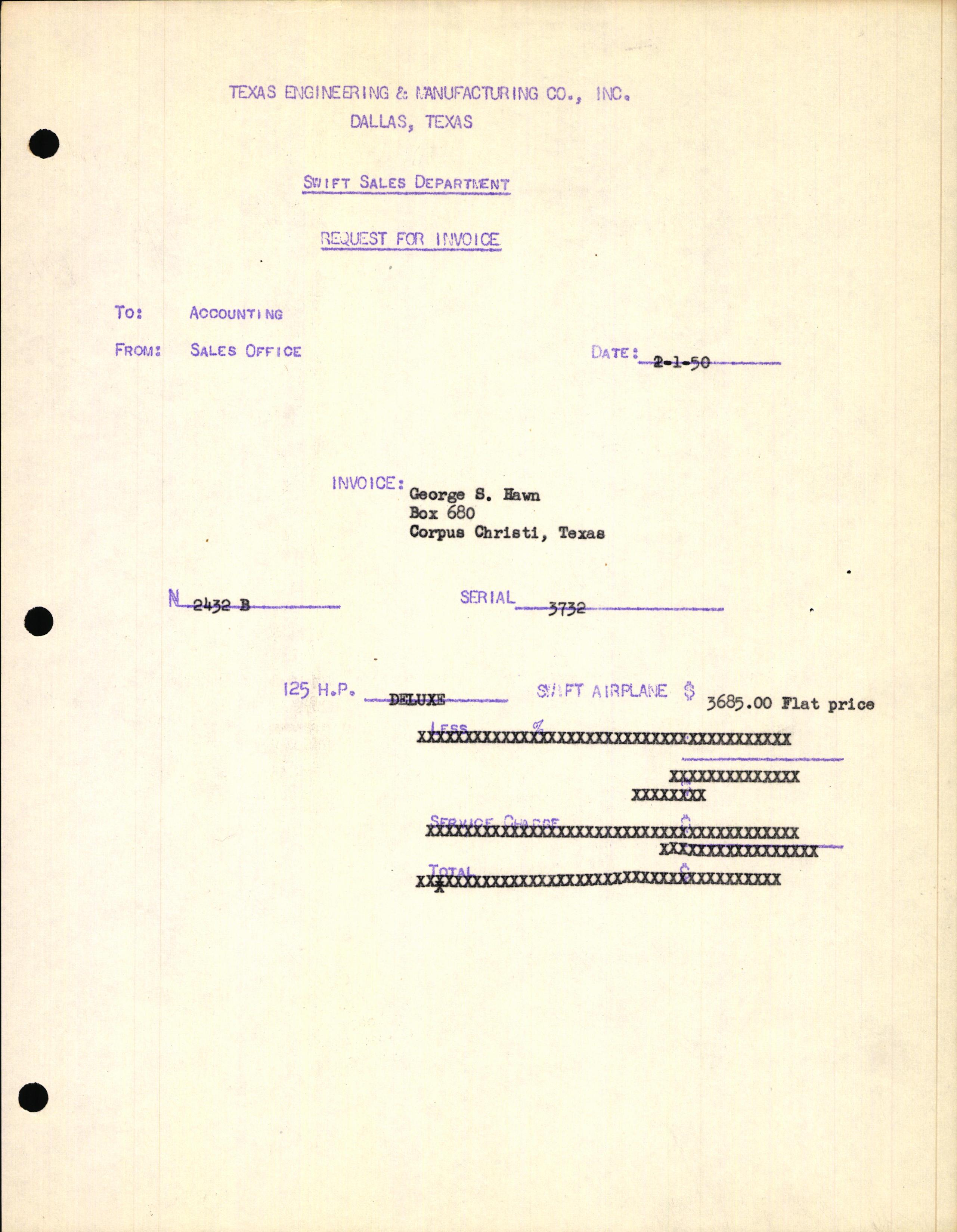 Sample page 3 from AirCorps Library document: Technical Information for Serial Number 3732