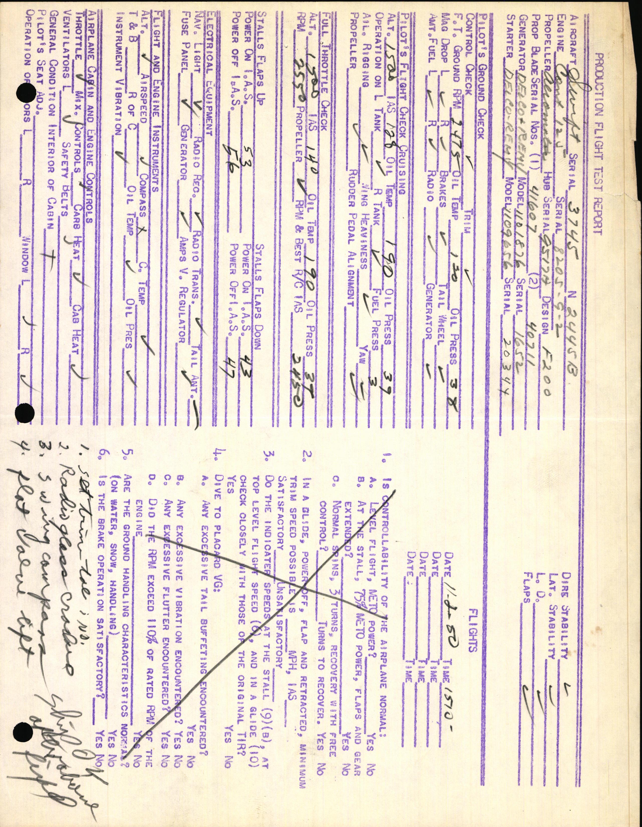 Sample page 3 from AirCorps Library document: Technical Information for Serial Number 3745