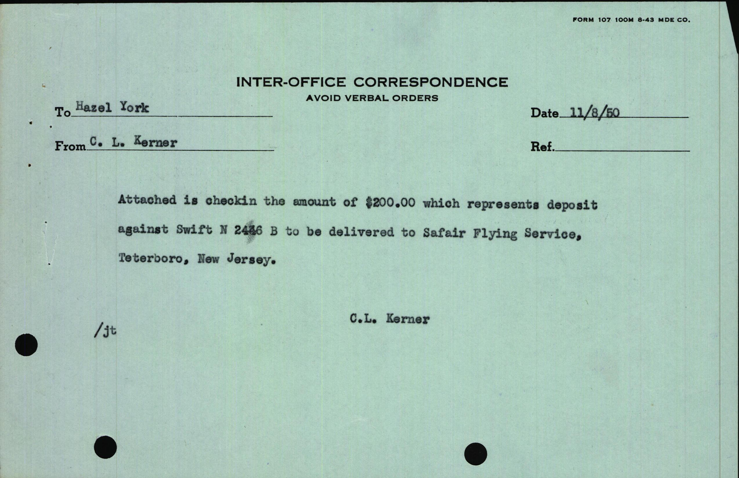 Sample page 3 from AirCorps Library document: Technical Information for Serial Number 3747