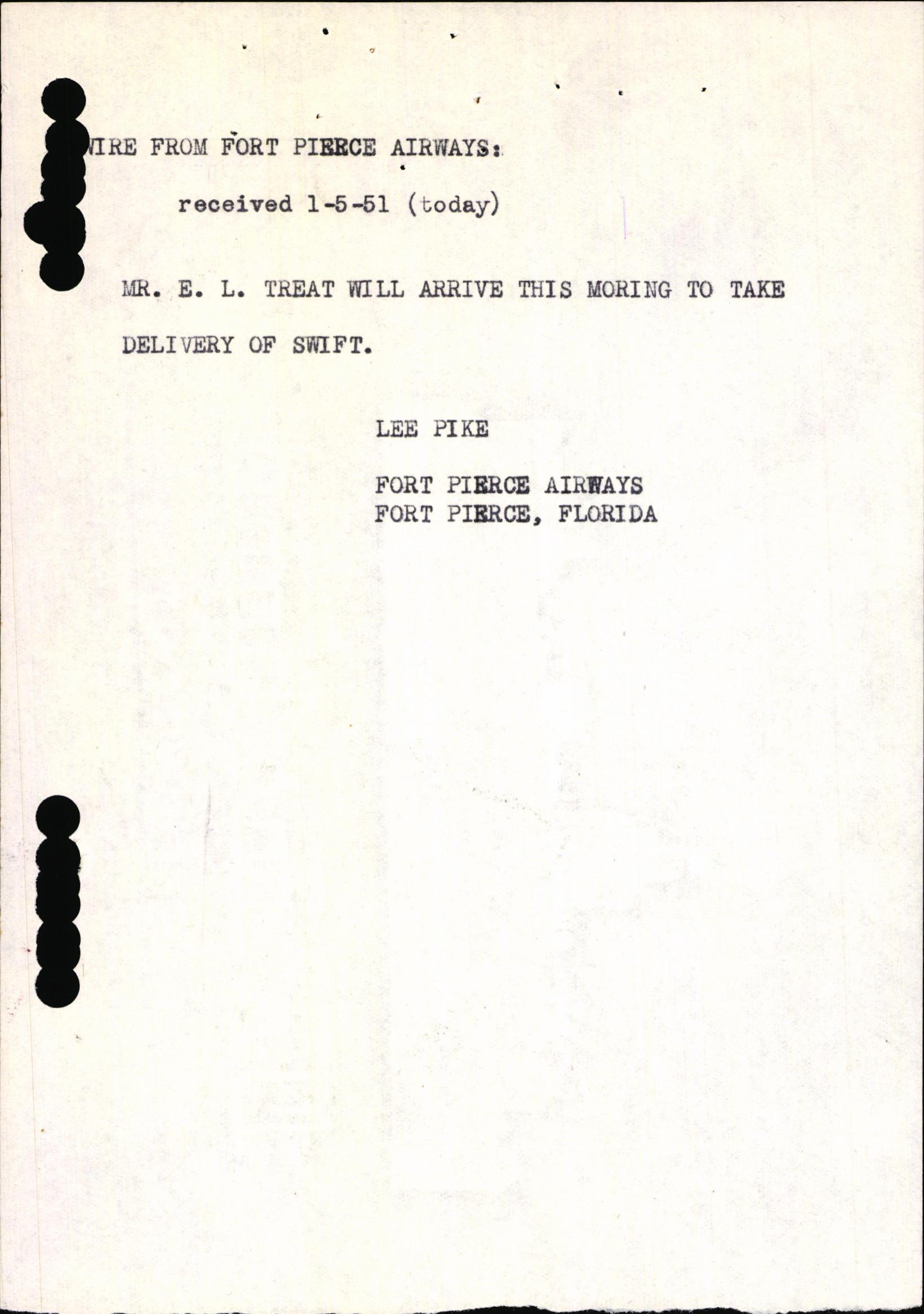 Sample page 1 from AirCorps Library document: Technical Information for Serial Number 3750
