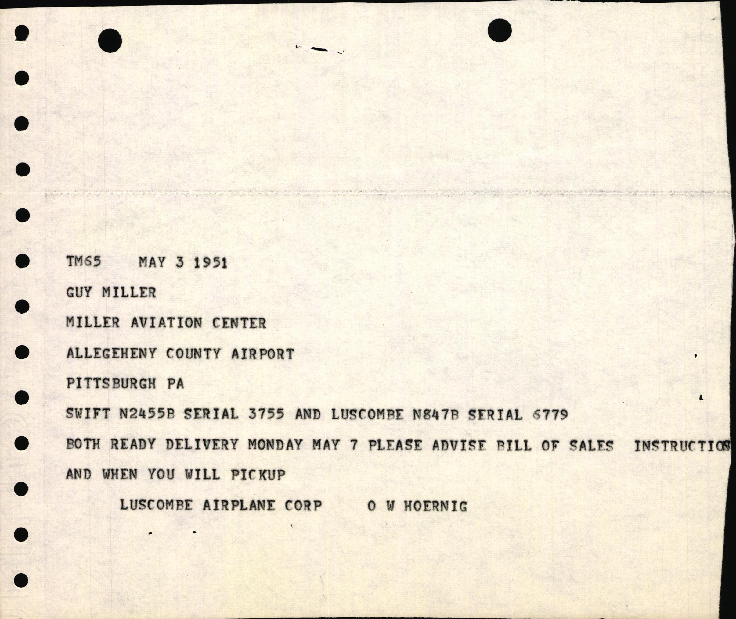 Sample page 3 from AirCorps Library document: Technical Information for Serial Number 3755