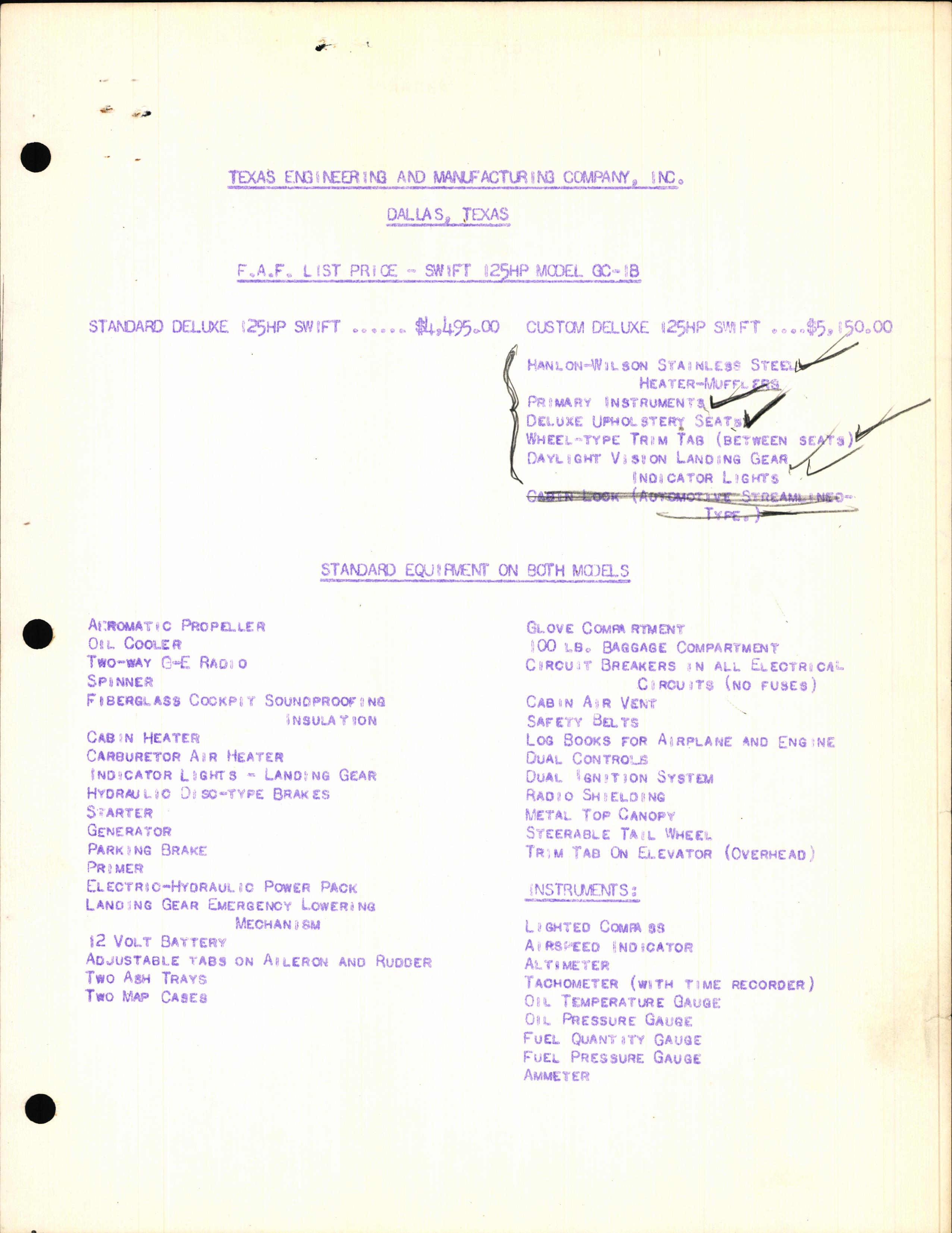 Sample page 3 from AirCorps Library document: Technical Information for Serial Number 3760
