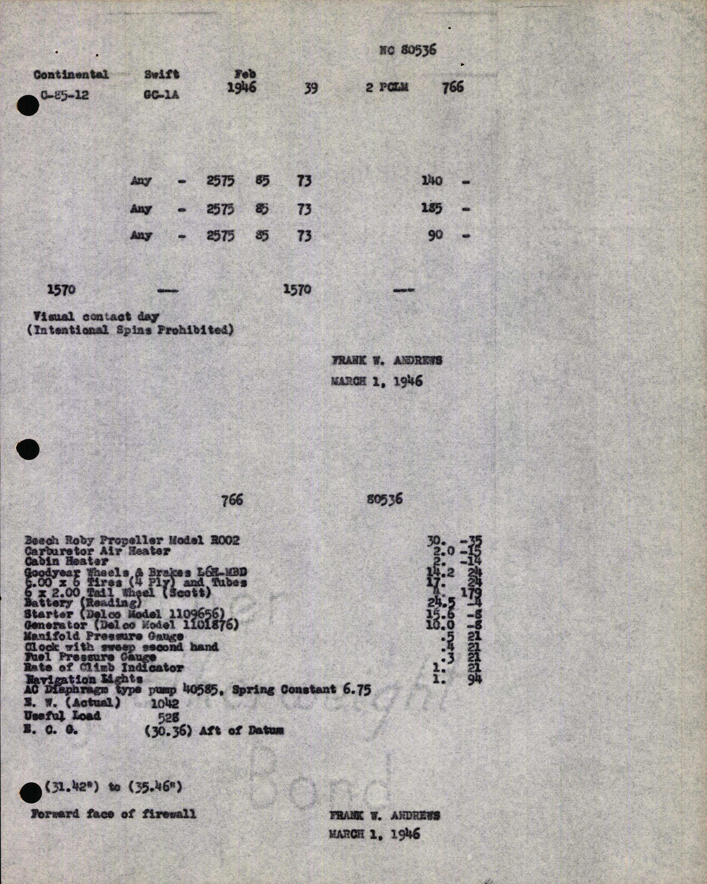 Sample page 5 from AirCorps Library document: Technical Information for Serial Number 39