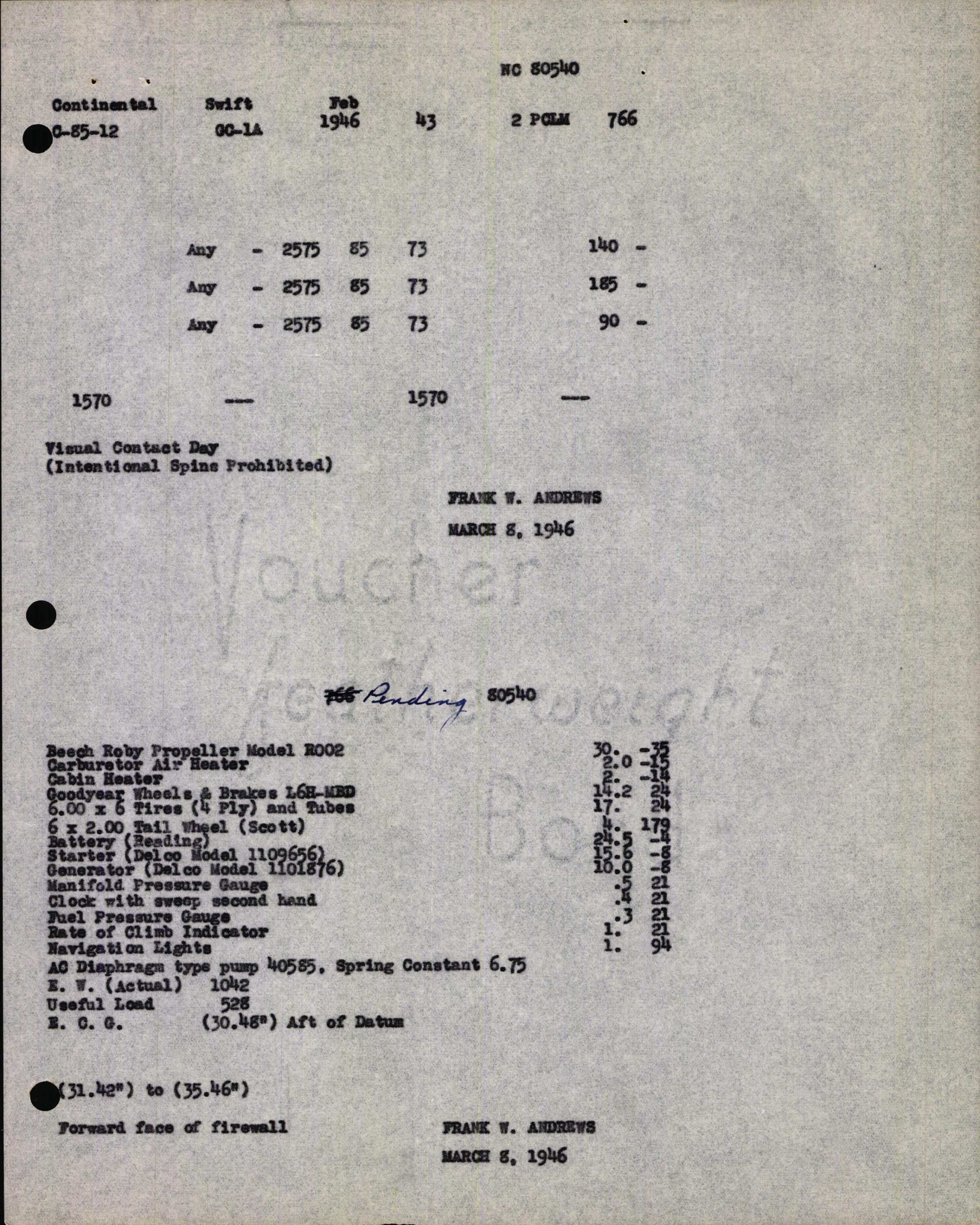 Sample page 5 from AirCorps Library document: Technical Information for Serial Number 43