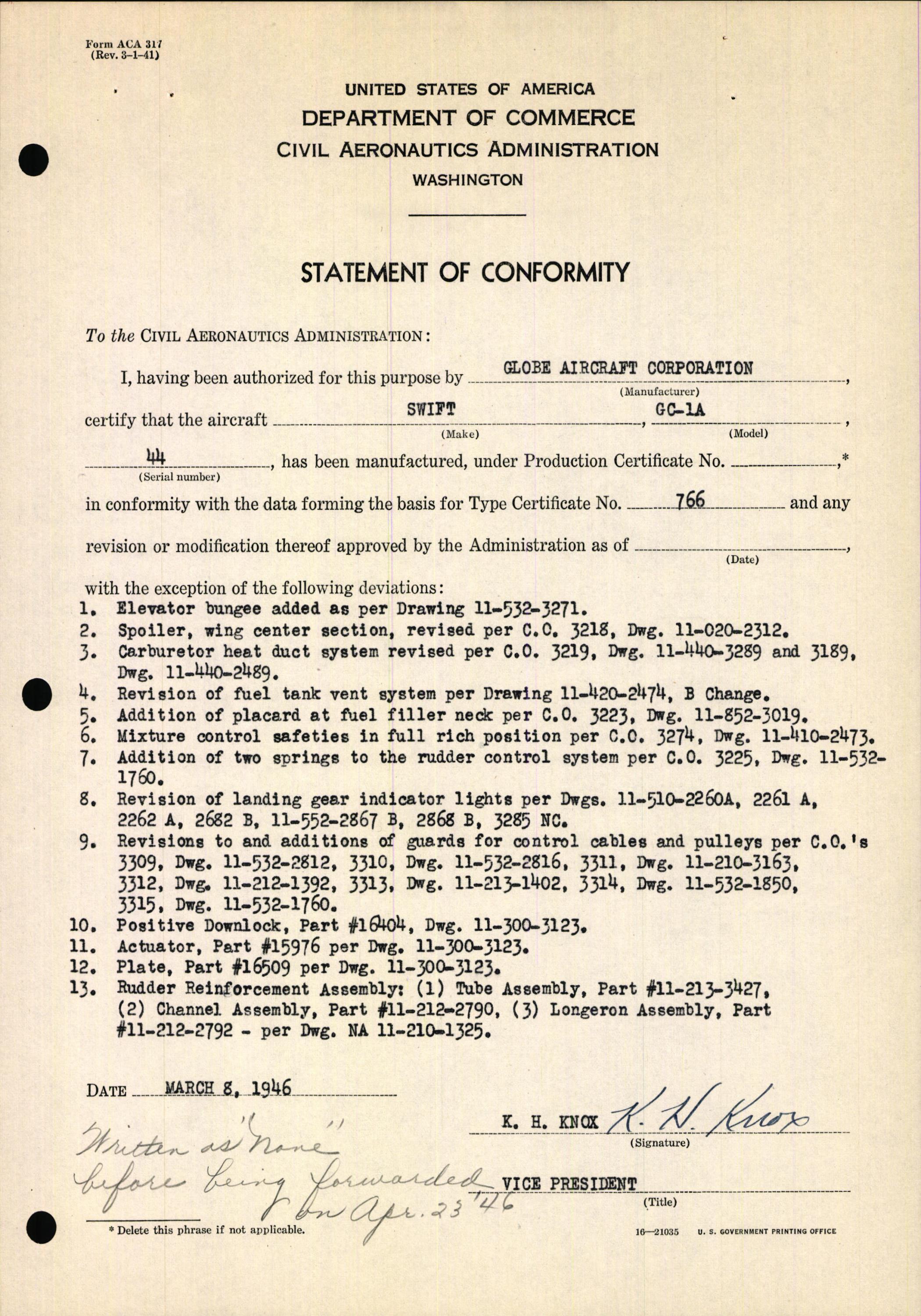 Sample page 7 from AirCorps Library document: Technical Information for Serial Number 44