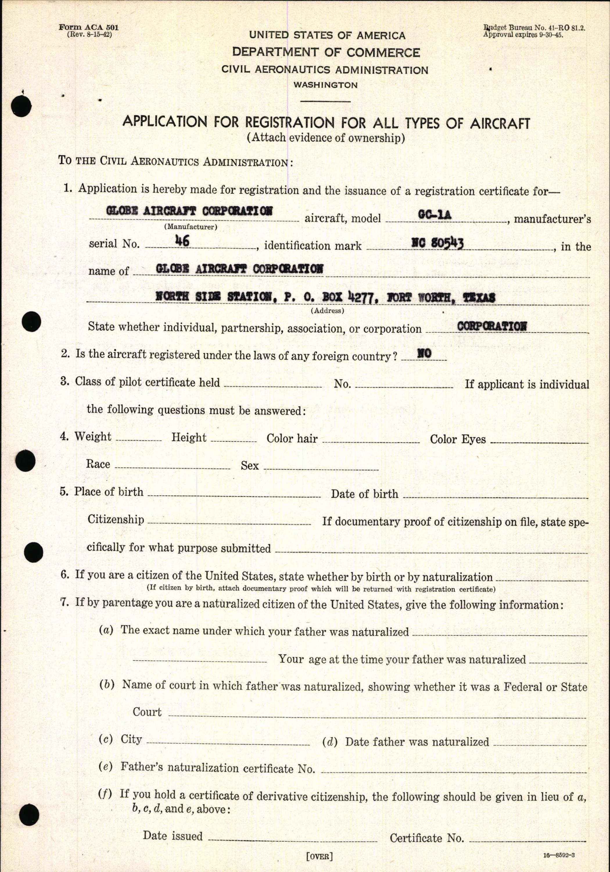 Sample page 5 from AirCorps Library document: Technical Information for Serial Number 46