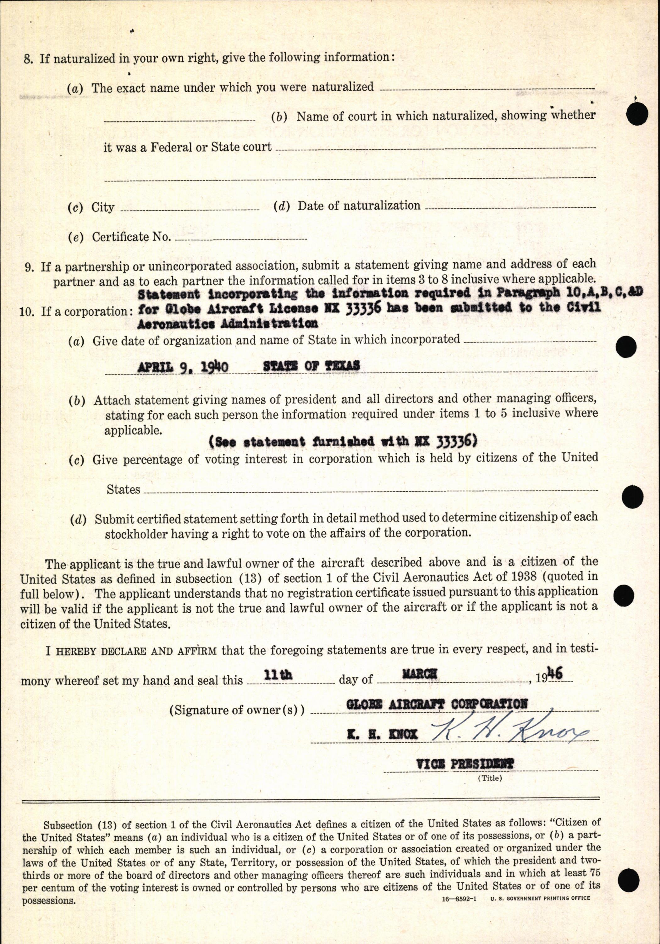 Sample page 6 from AirCorps Library document: Technical Information for Serial Number 46