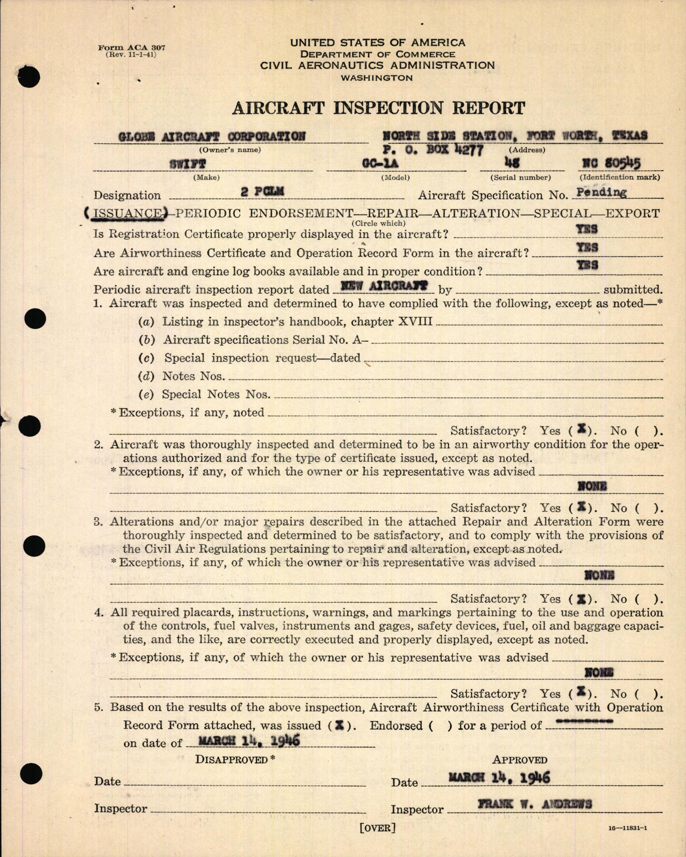 Sample page 5 from AirCorps Library document: Technical Information for Serial Number 48