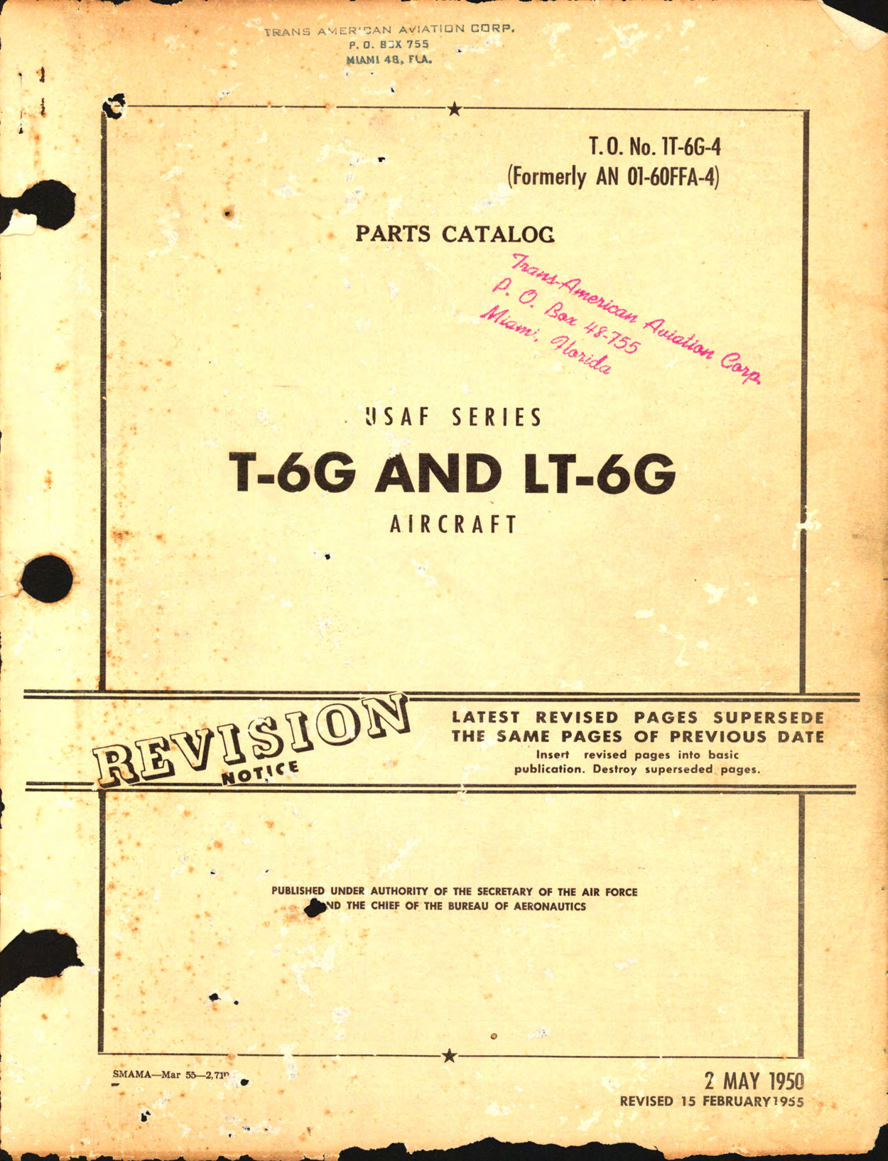 Sample page 1 from AirCorps Library document: Parts Catalog for T-6G and LT-6G